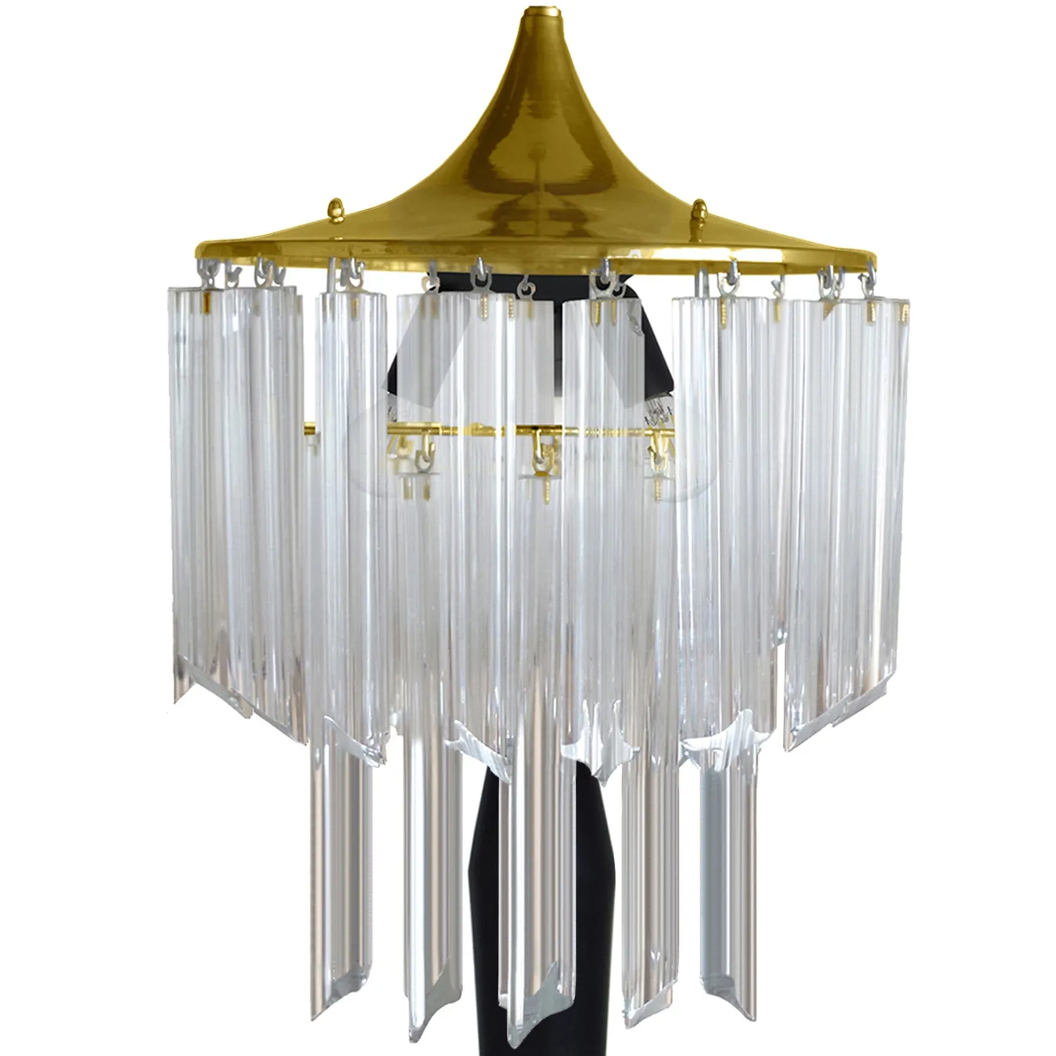 Tosel Leipzig lampada da tavolo cromo 36x60cm vetro