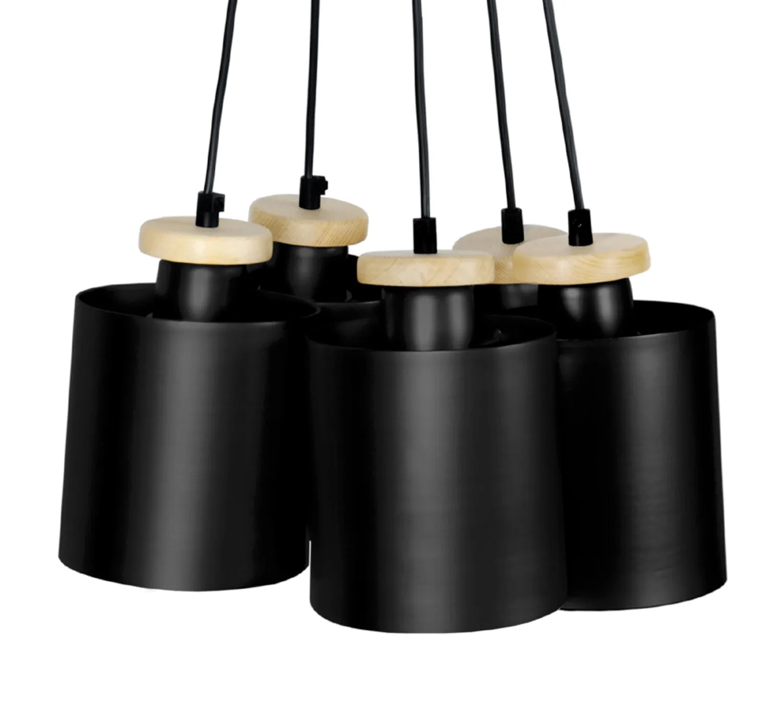 Tosel Uzibuze lampadario nero 45x90 cm metallo legno
