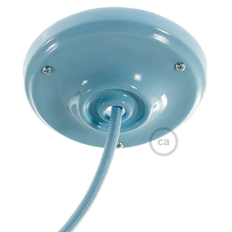 Creative Cables rosone soffitto porcellana azzurro 10,5 cm