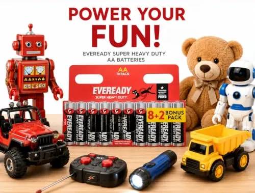 Eveready Super Heavy Duty Batterie AA Zinco 10 Pezzi