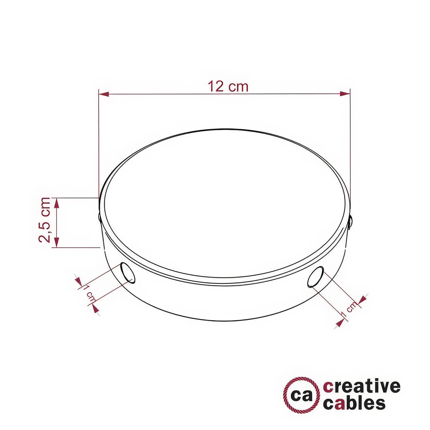 Creative Cables Rosone Cilindrico 4 Fori Ottone