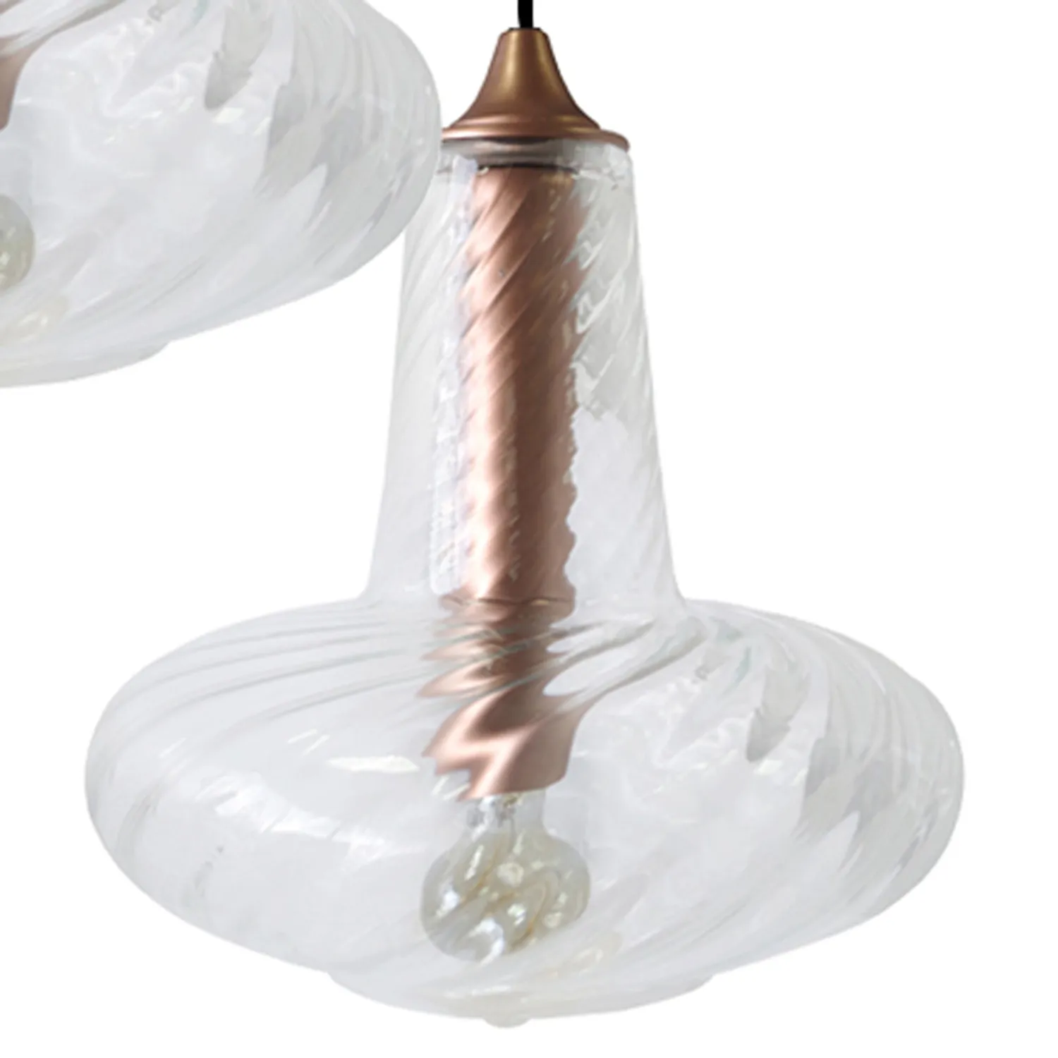 Tosel Veneza lampadario 5 luci 40x115cm bianco vetro