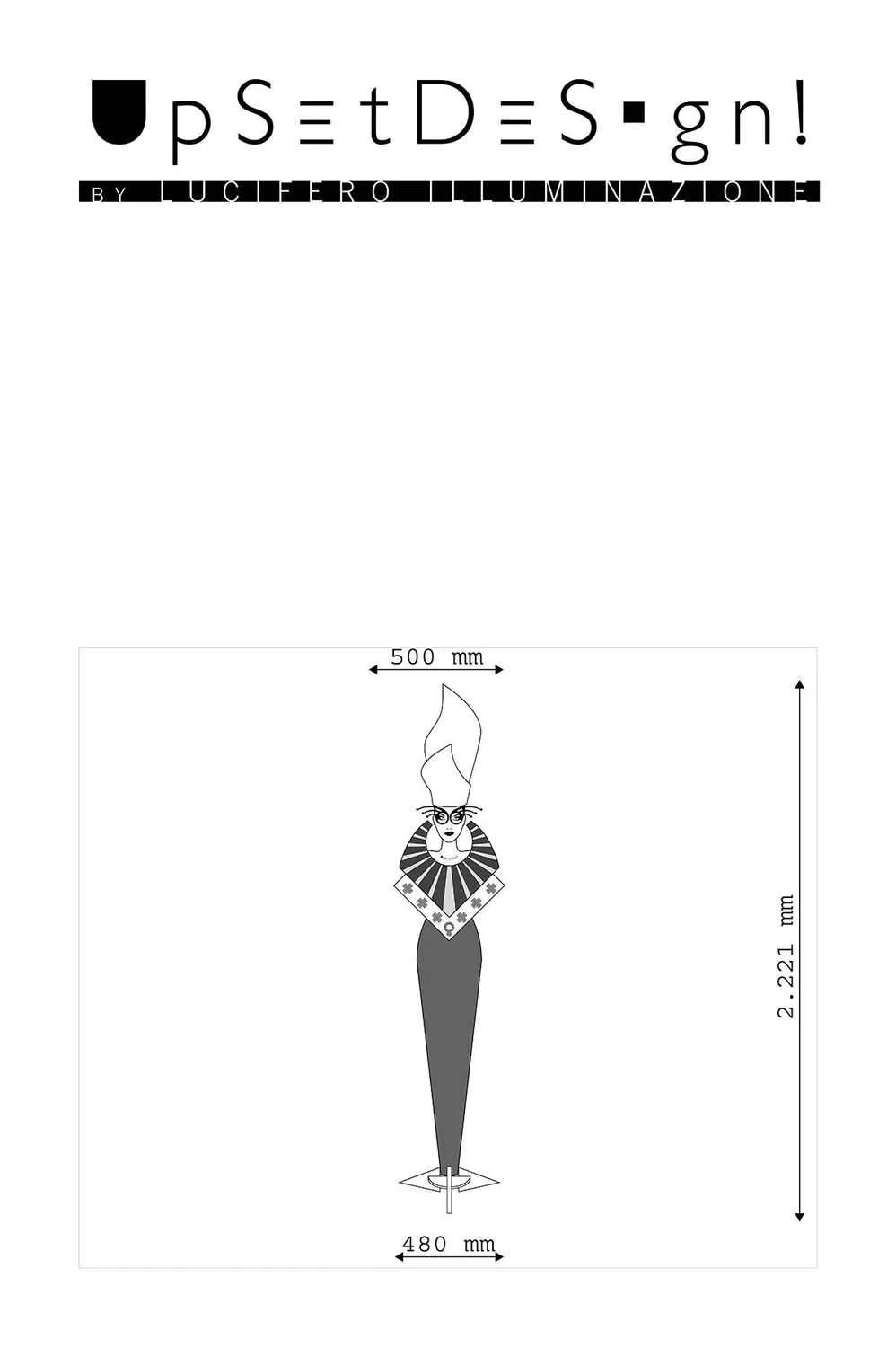 Lucifero Upset Febeh lampada da terra legno 221 cm