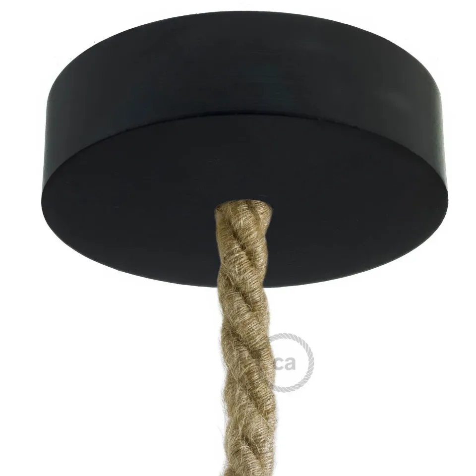 Creative Cables rosone legno nero cavo XL 120 mm
