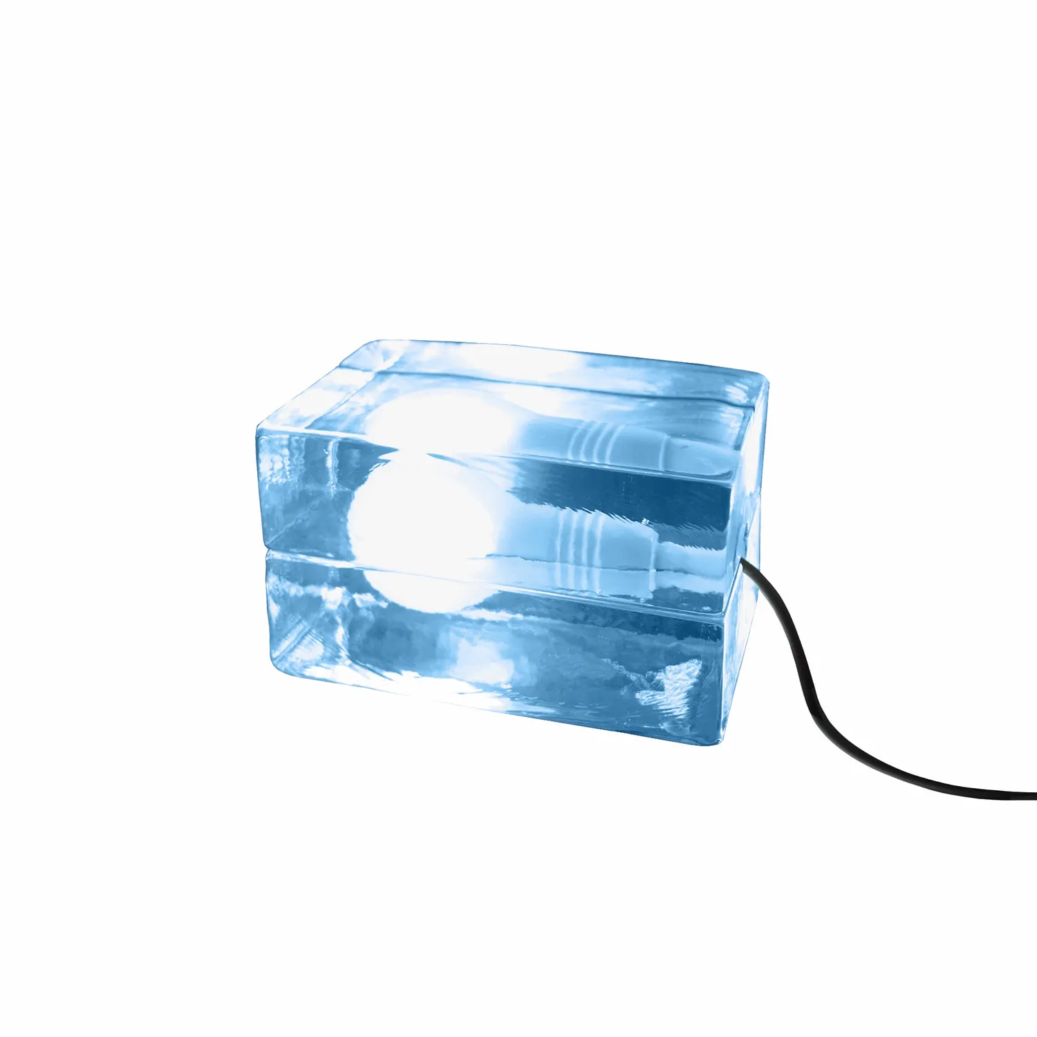 Tosel Billund lampada da scrivania vetro blu 10x16cm E27