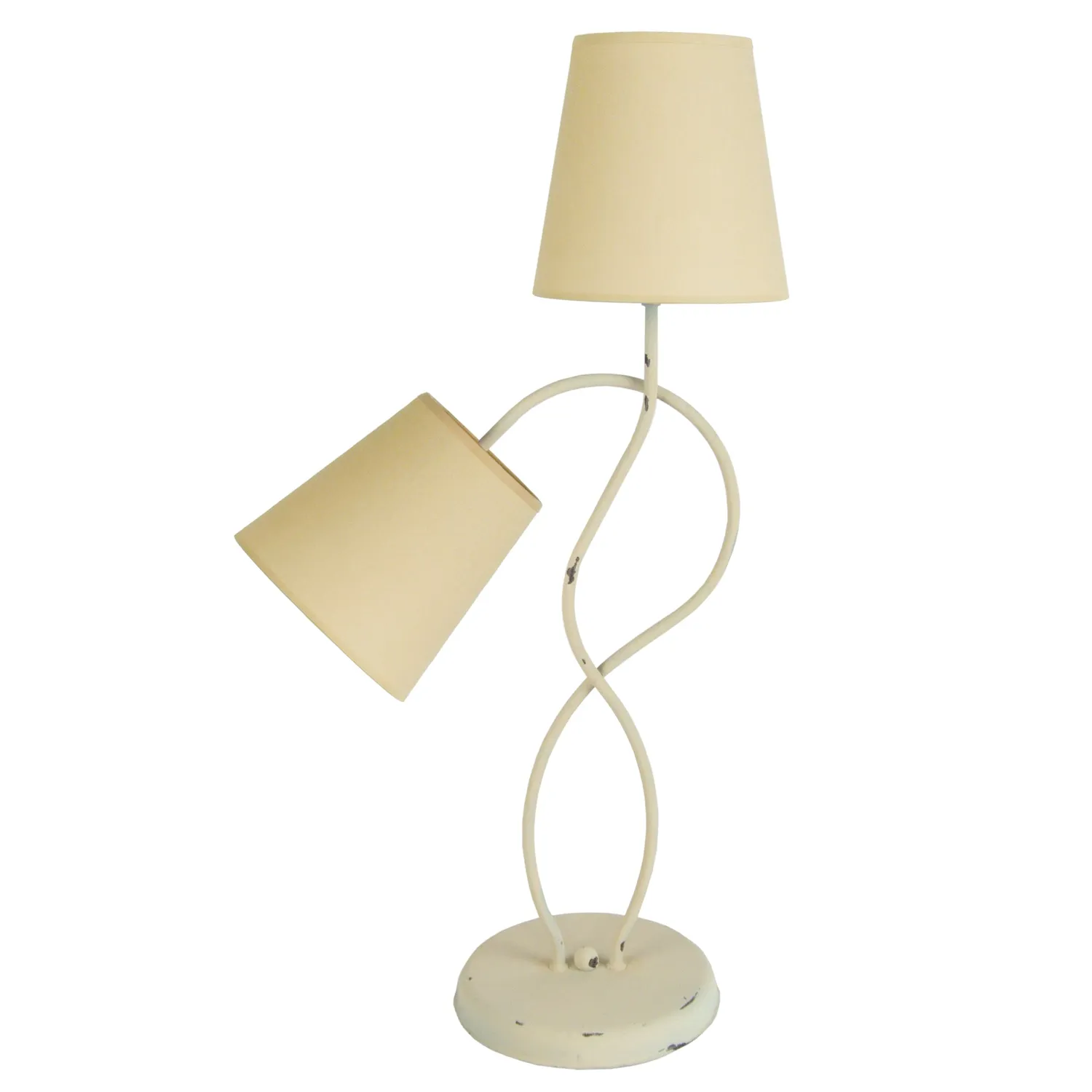 Tosel Balazuc lampada da tavolo crema 2 luci