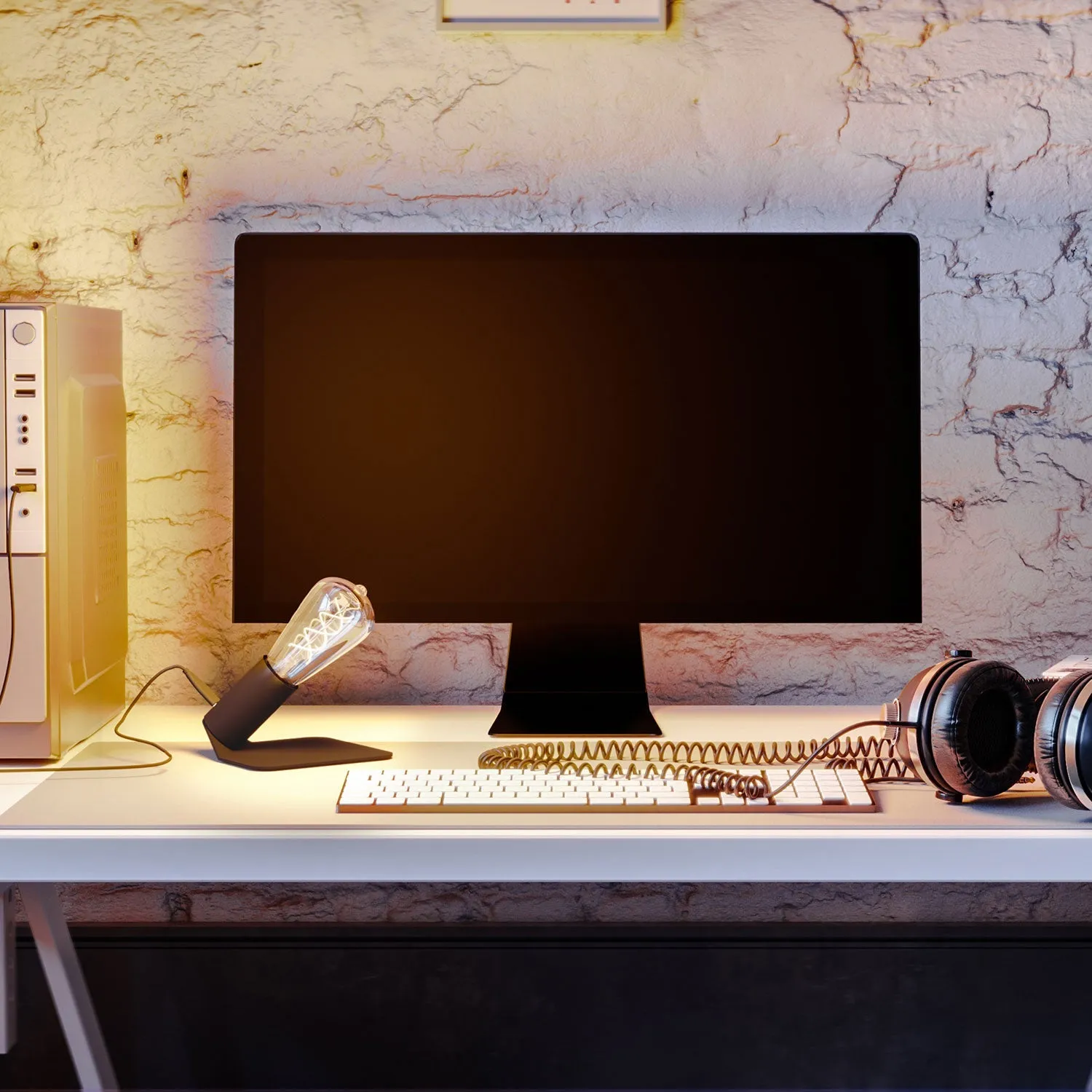 Creative Cables Si lampada tavolo nera 5V USB ST64