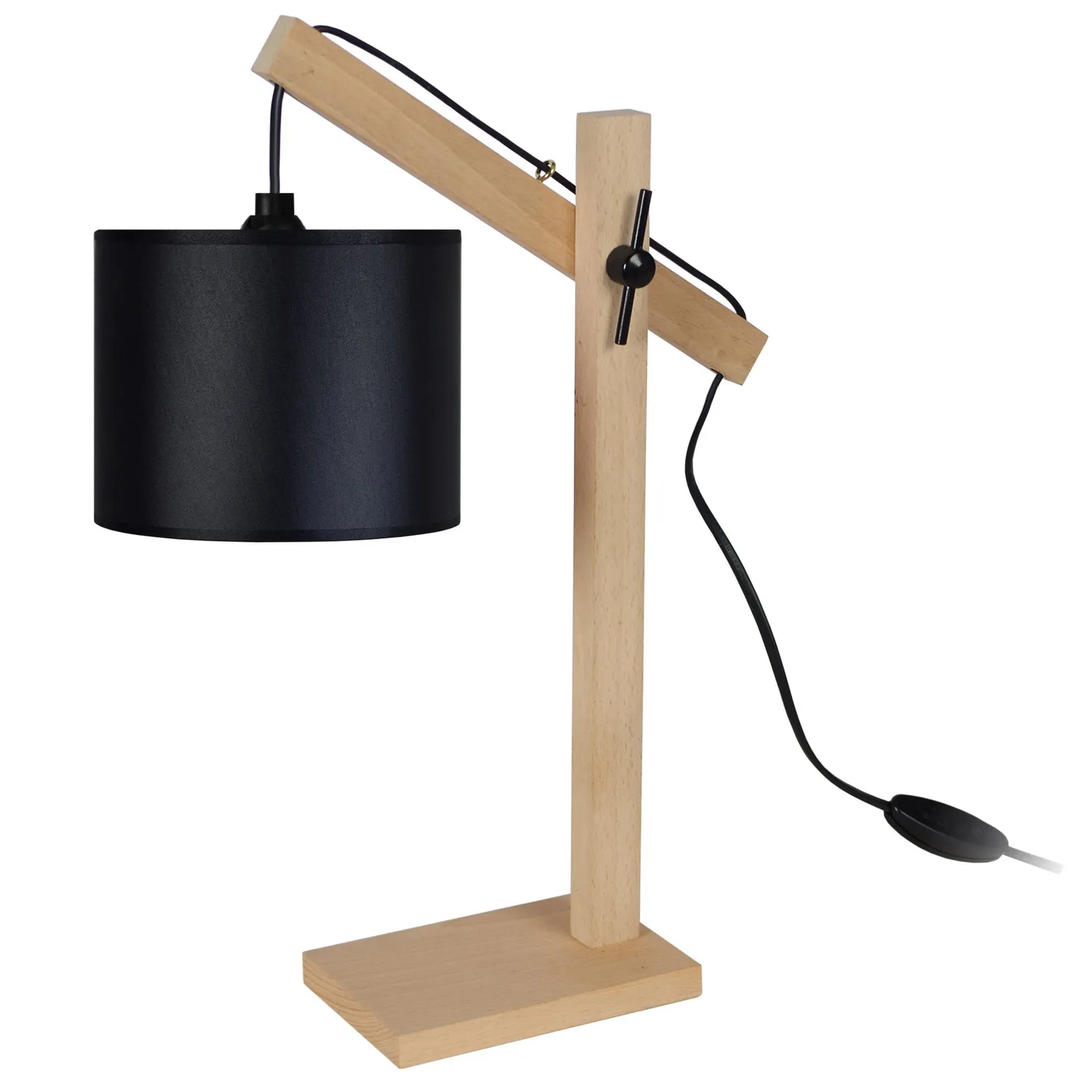 Tosel Enkel lampada tavolo legno naturale ecru 50 cm