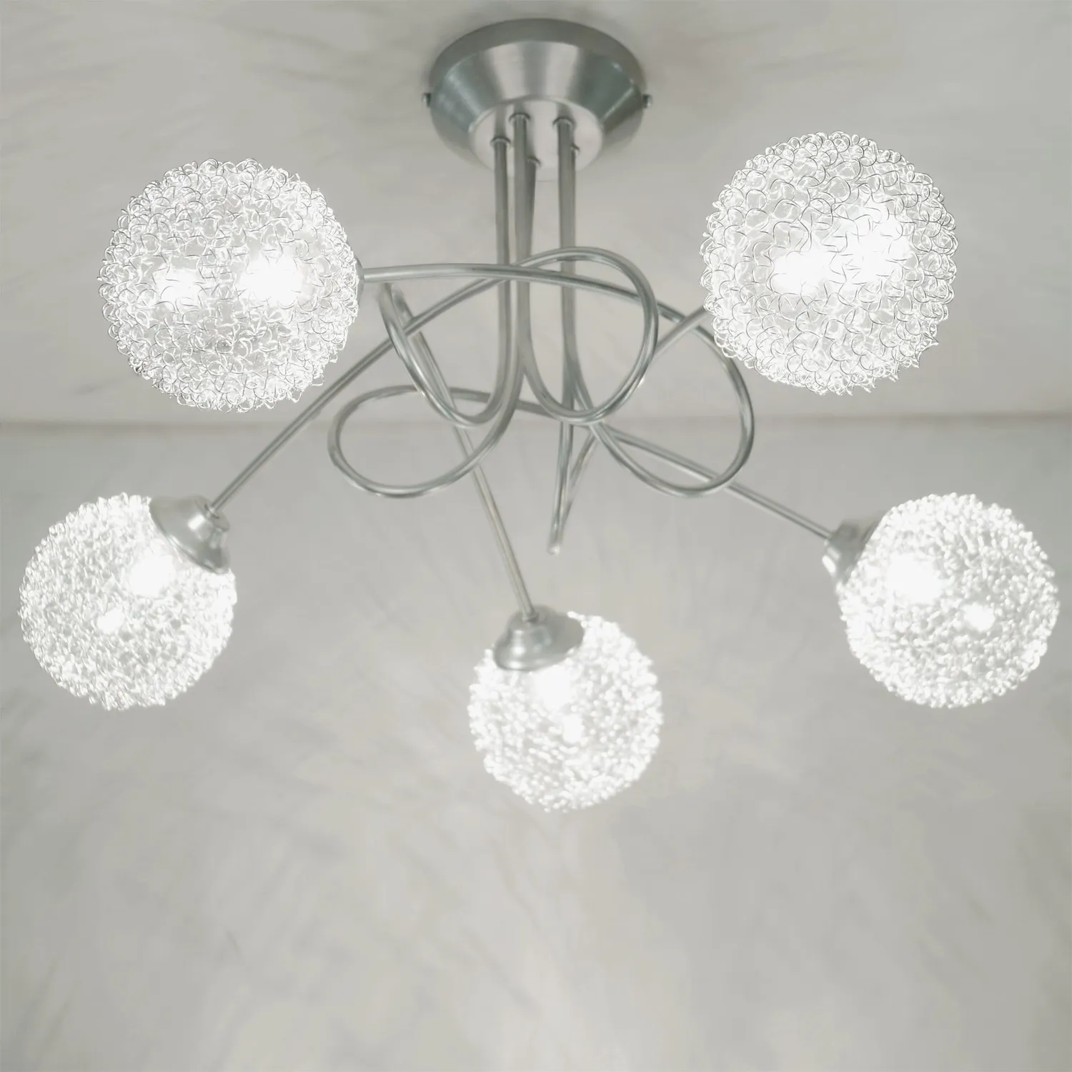 Tosel Actuelle Lampadario 5 Luci 50x32cm Alluminio