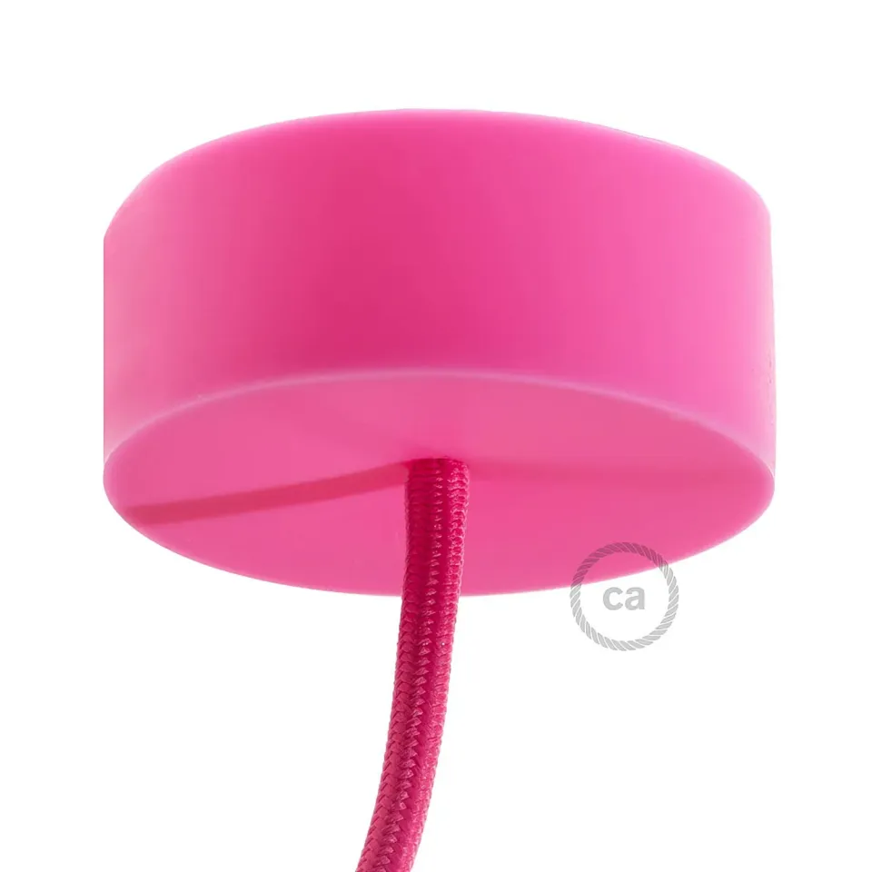 Creative Cables rosone soffitto silicone rosa cilindrico 8cm