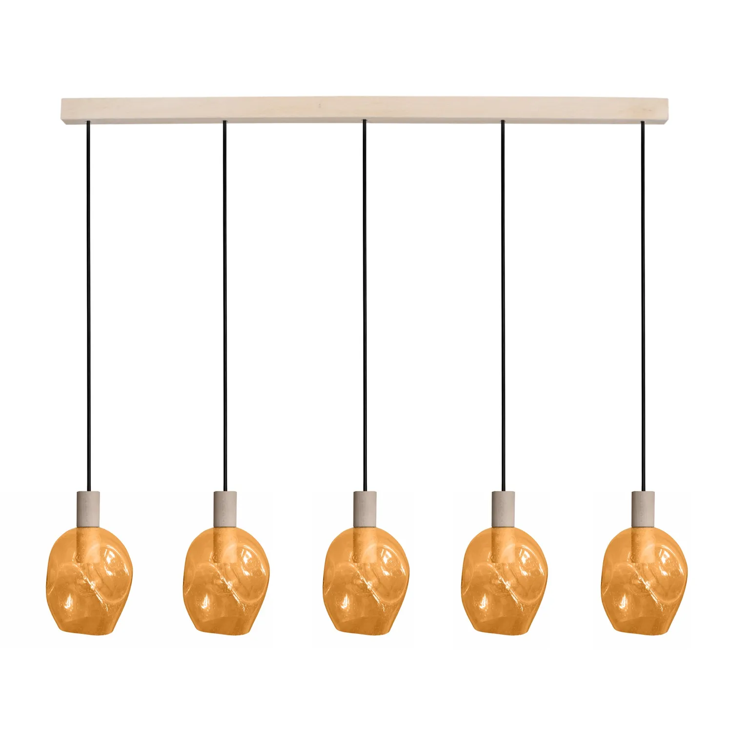 Tosel Vingolf lampadario legno 5 luci trasparente