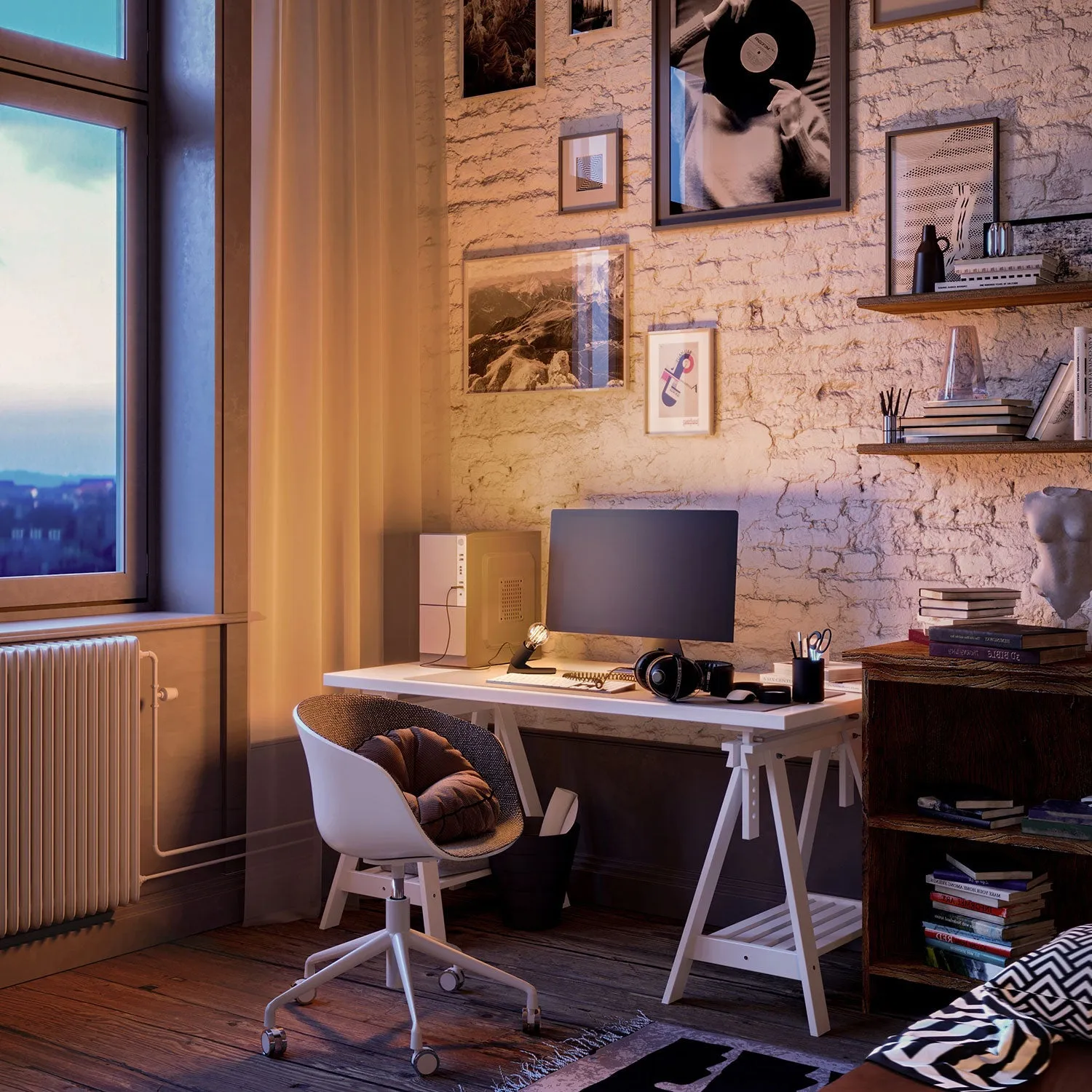 Creative Cables SI! lampada da tavolo nera 5V USB-C con lampadina