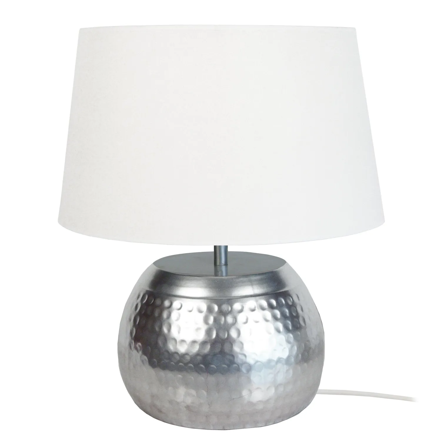 Tosel Bangalore lampada da tavolo sfera cromo bianco 47 cm
