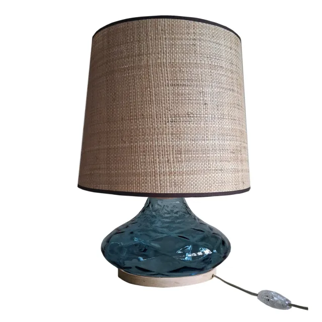 Tosel Burano lampada buffet vetro legno 35x50cm paglia