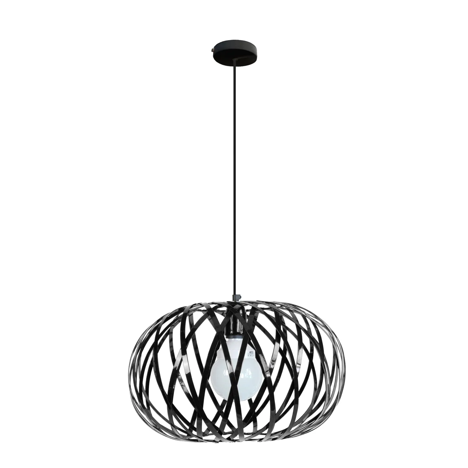 Tosel Citrouille sospensione globo metallo nero