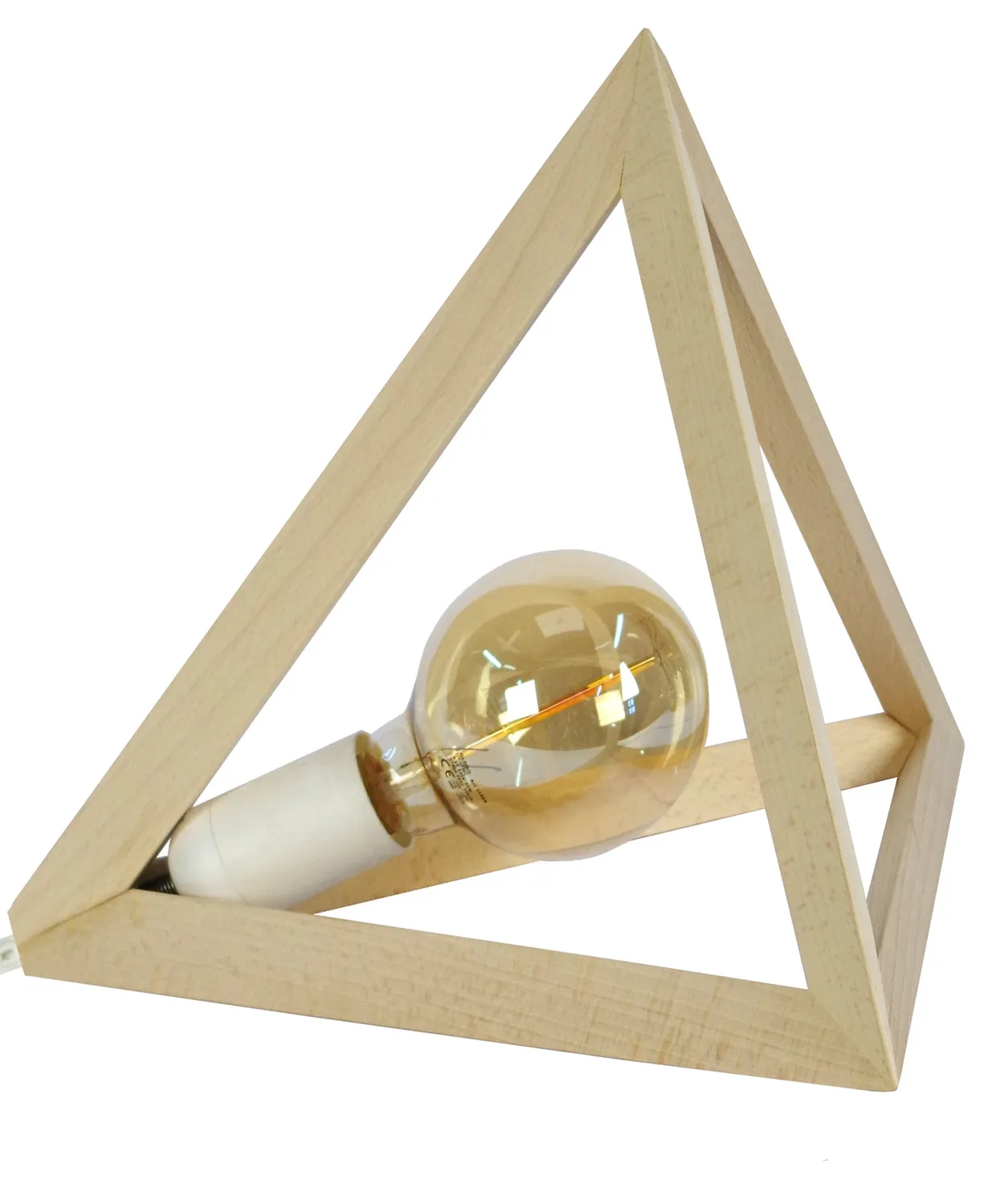 Tosel Tétraèdre A lampada tavolo naturale 35x30 cm legno