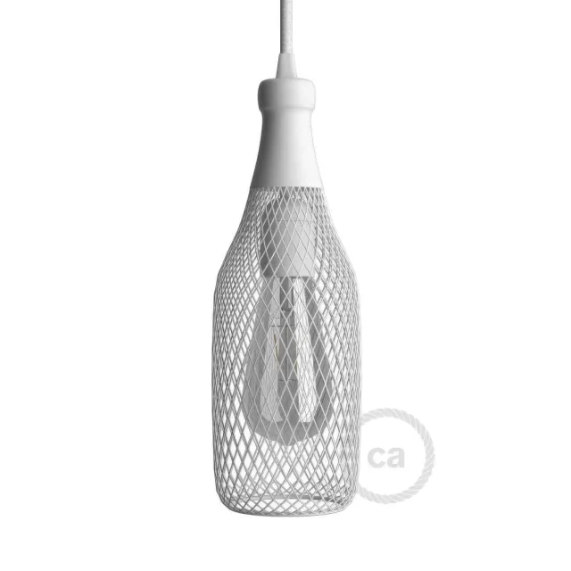 Creative Cables Magnum Bottle paralume gabbia bianco metallo