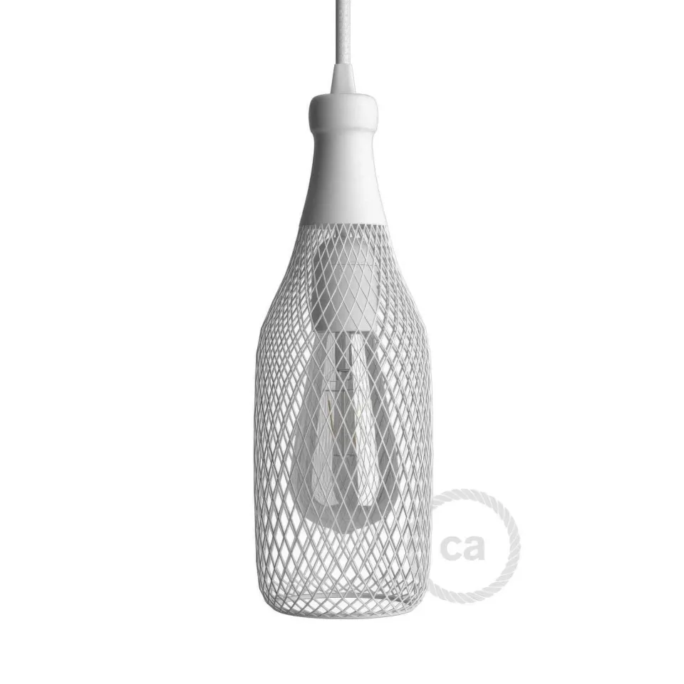 Creative Cables Magnum Bottle paralume gabbia bianco metallo