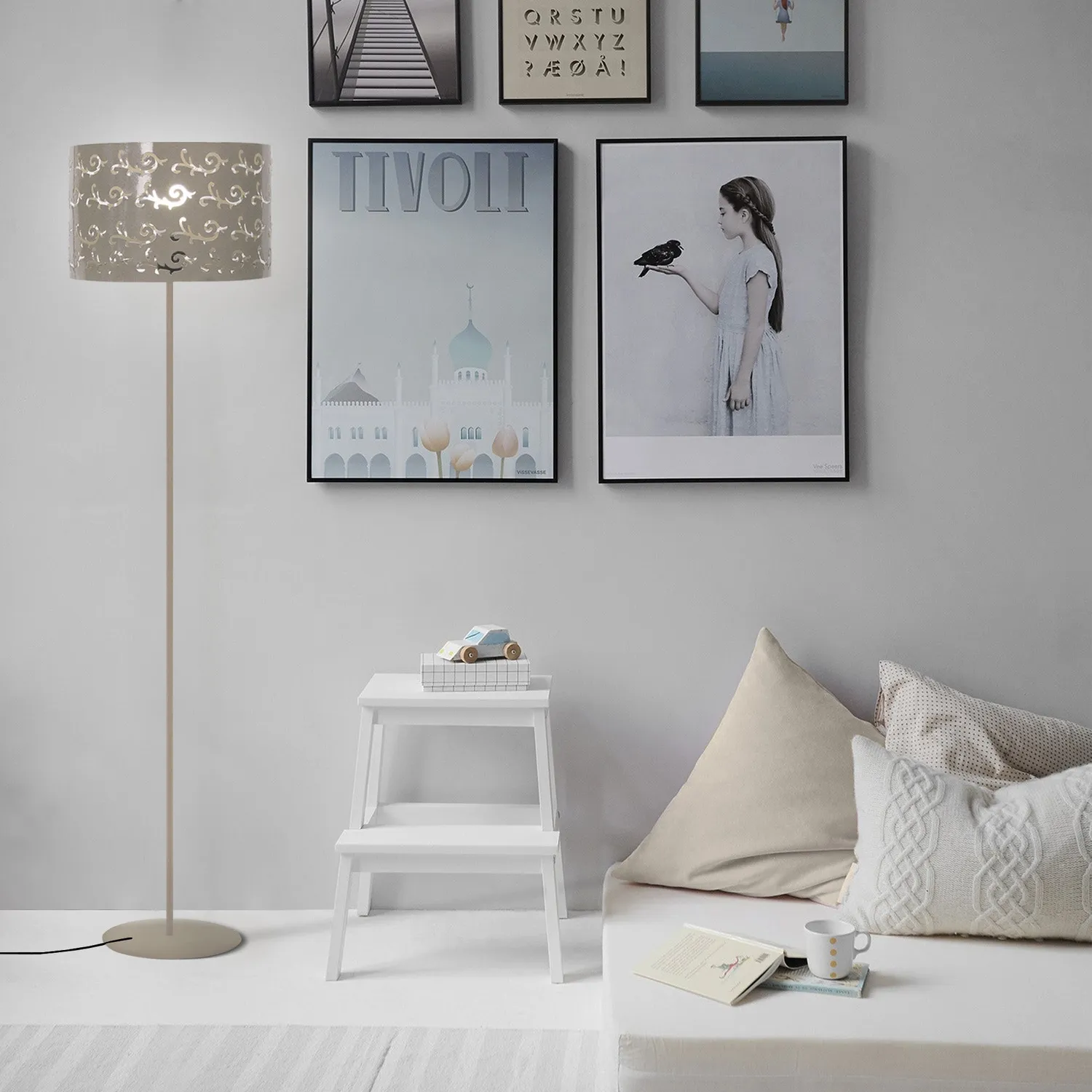 Tosel Lys piantana colonna 30x160 cm nera metallo