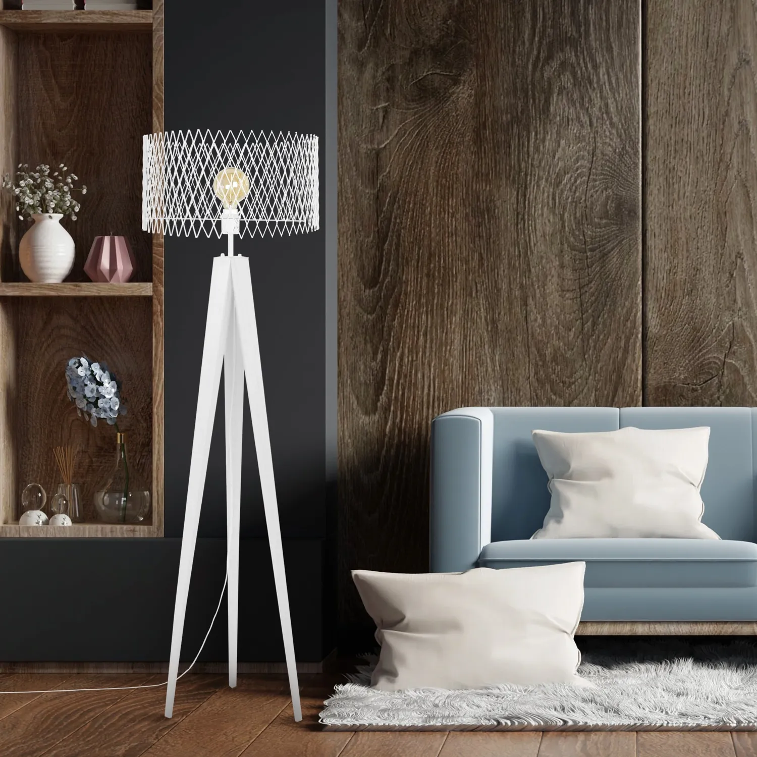 Tosel Aster Piantana a Treppiede Nero 45x160 cm Metallo