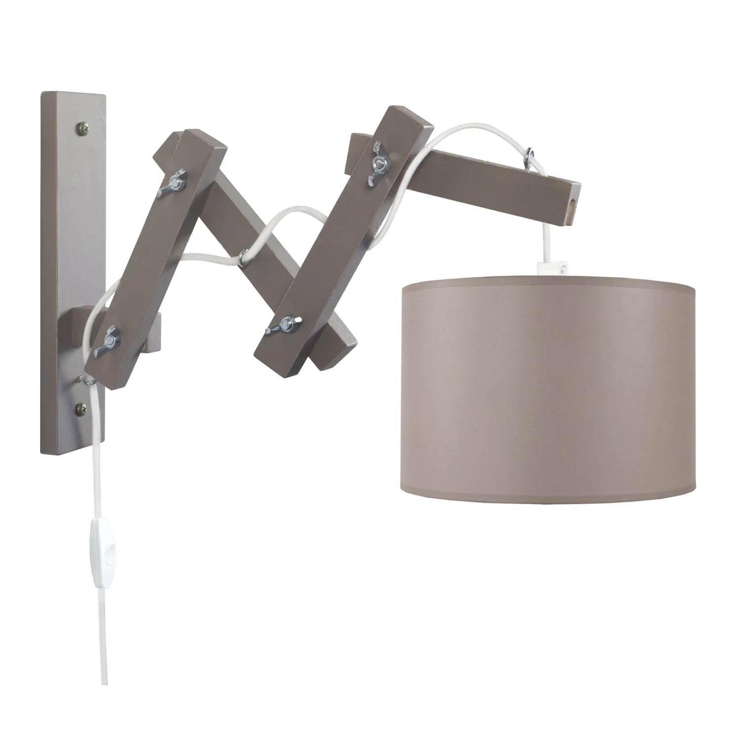Tosel Pilori applique legno ecrù braccio oscillante
