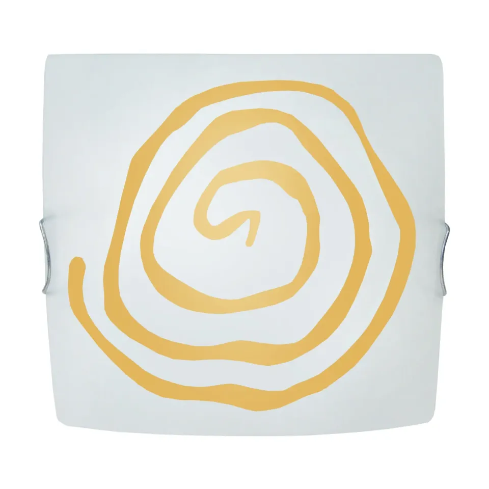 Tosel Mae Vagues plafoniera quadrata ambra 30 cm vetro