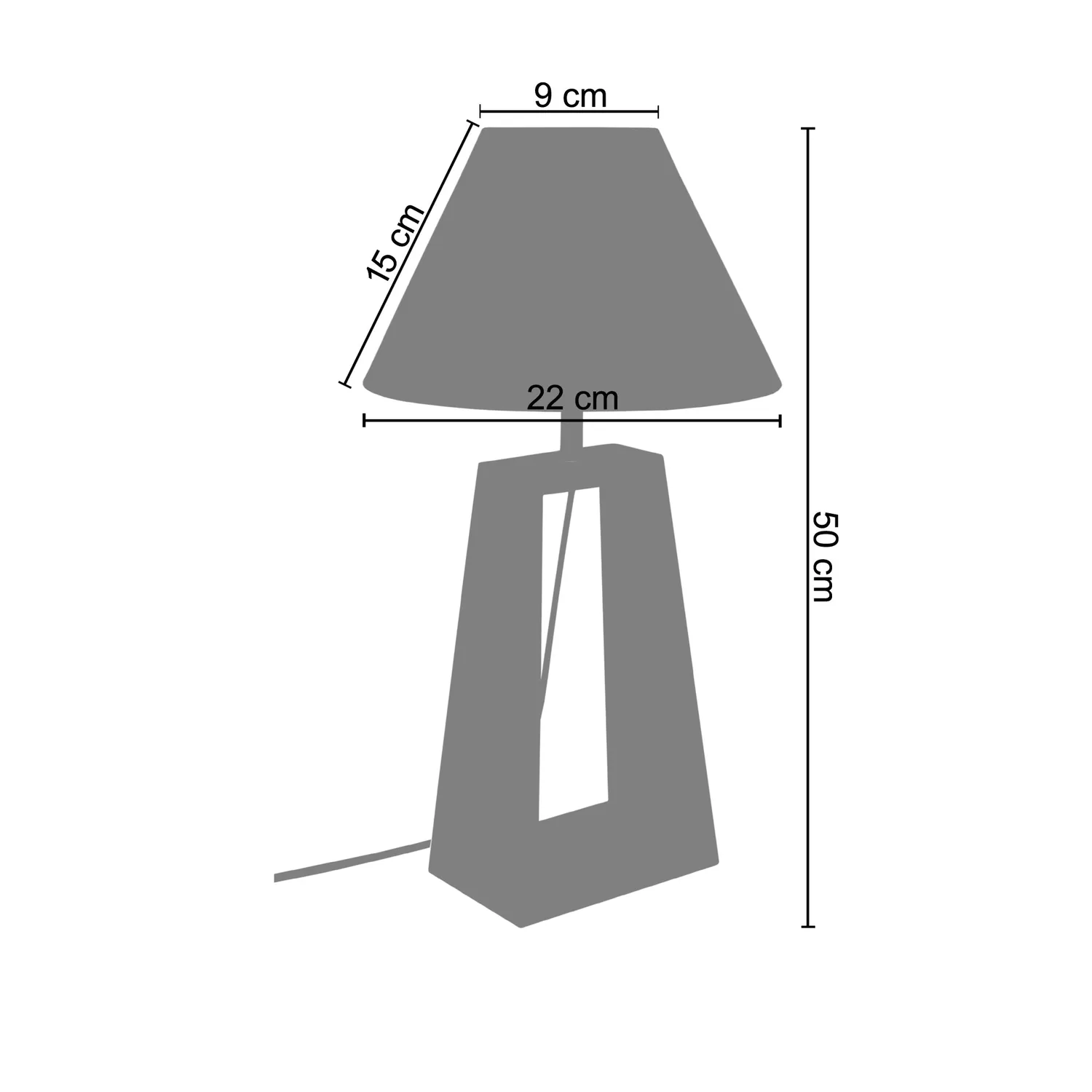 Tosel Mikelli Lampada da Tavolo Triangolo Legno Bianco 22x50 cm