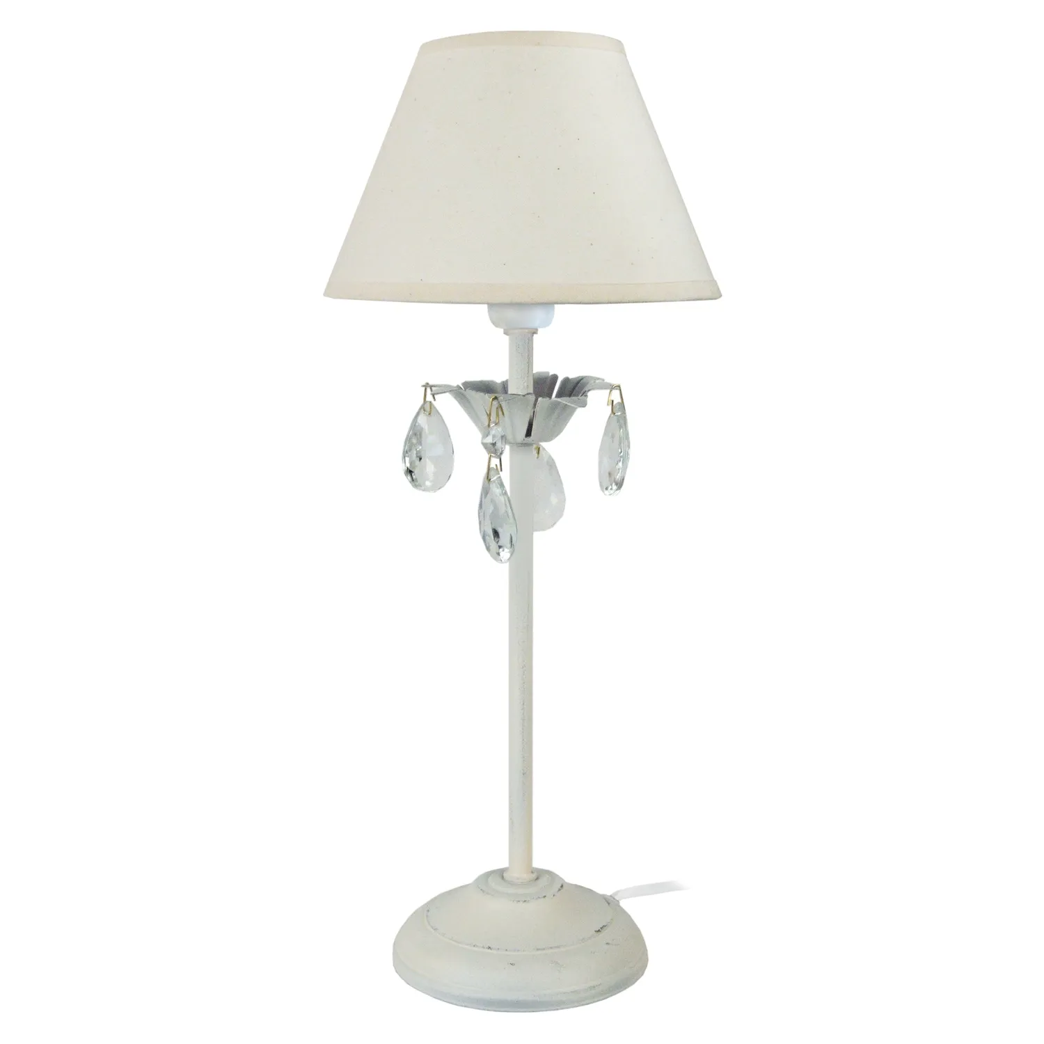 Tosel Pampilles lampada tavolo bianco colonna E14