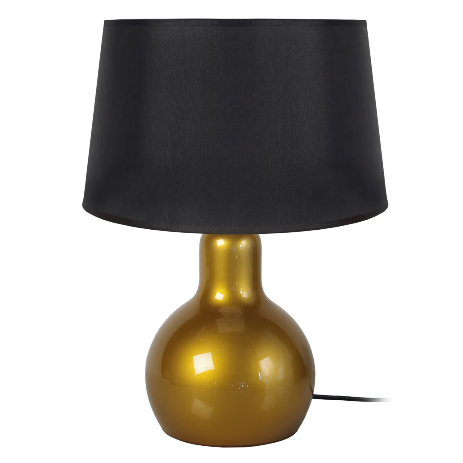 Tosel Vianne lampada da tavolo 30 cm cromo e nero cupola