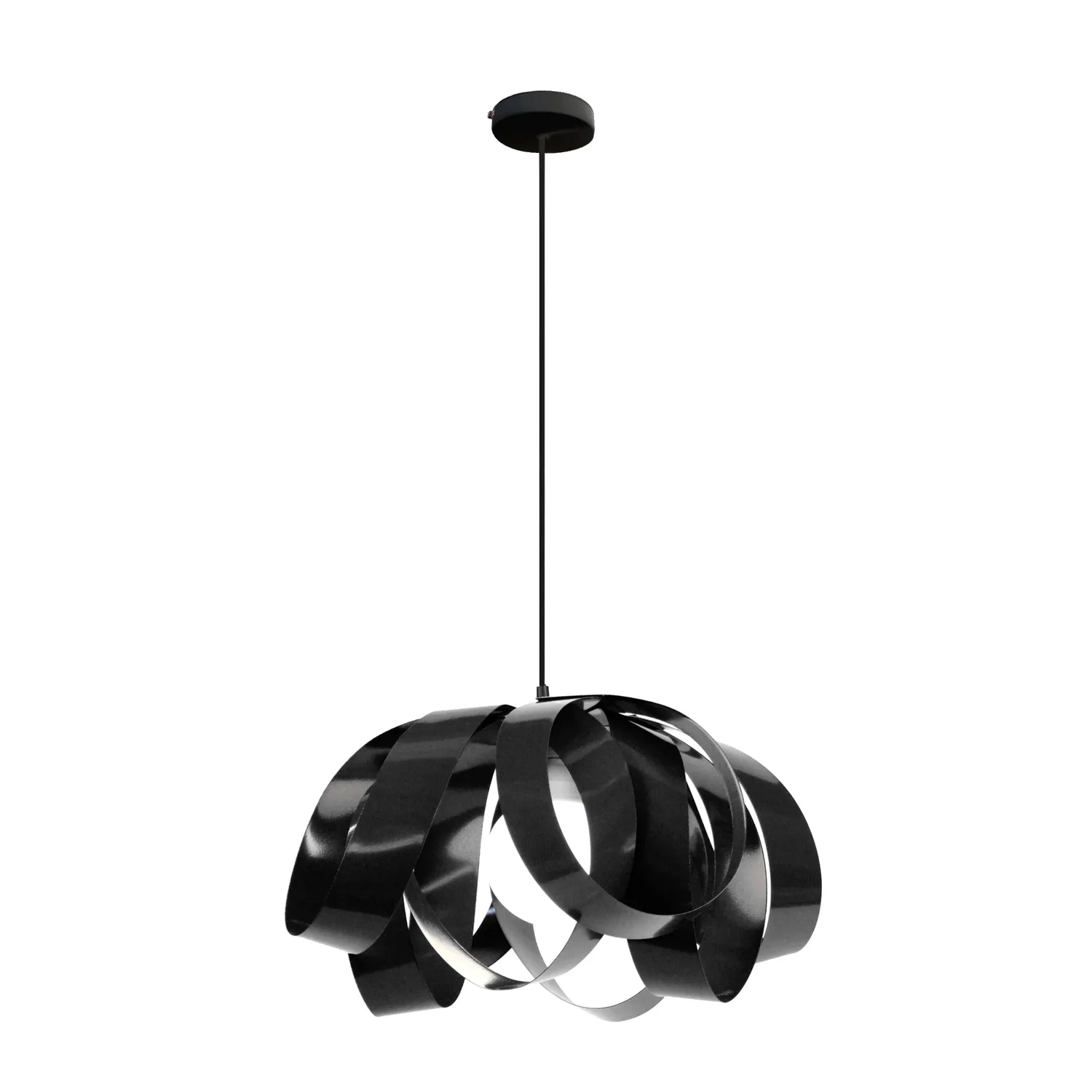Tosel Evora lampada a sospensione metallo 40 cm nera