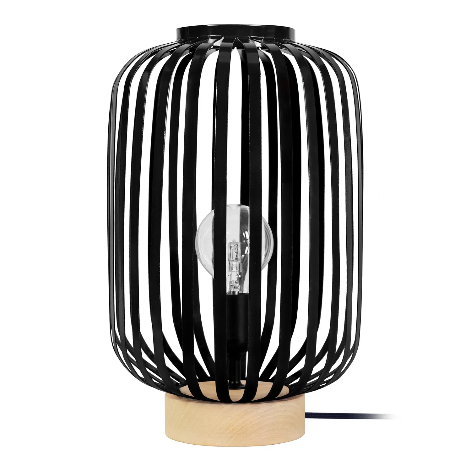 Tosel Berne lampada tavolo nero cilindrica E27