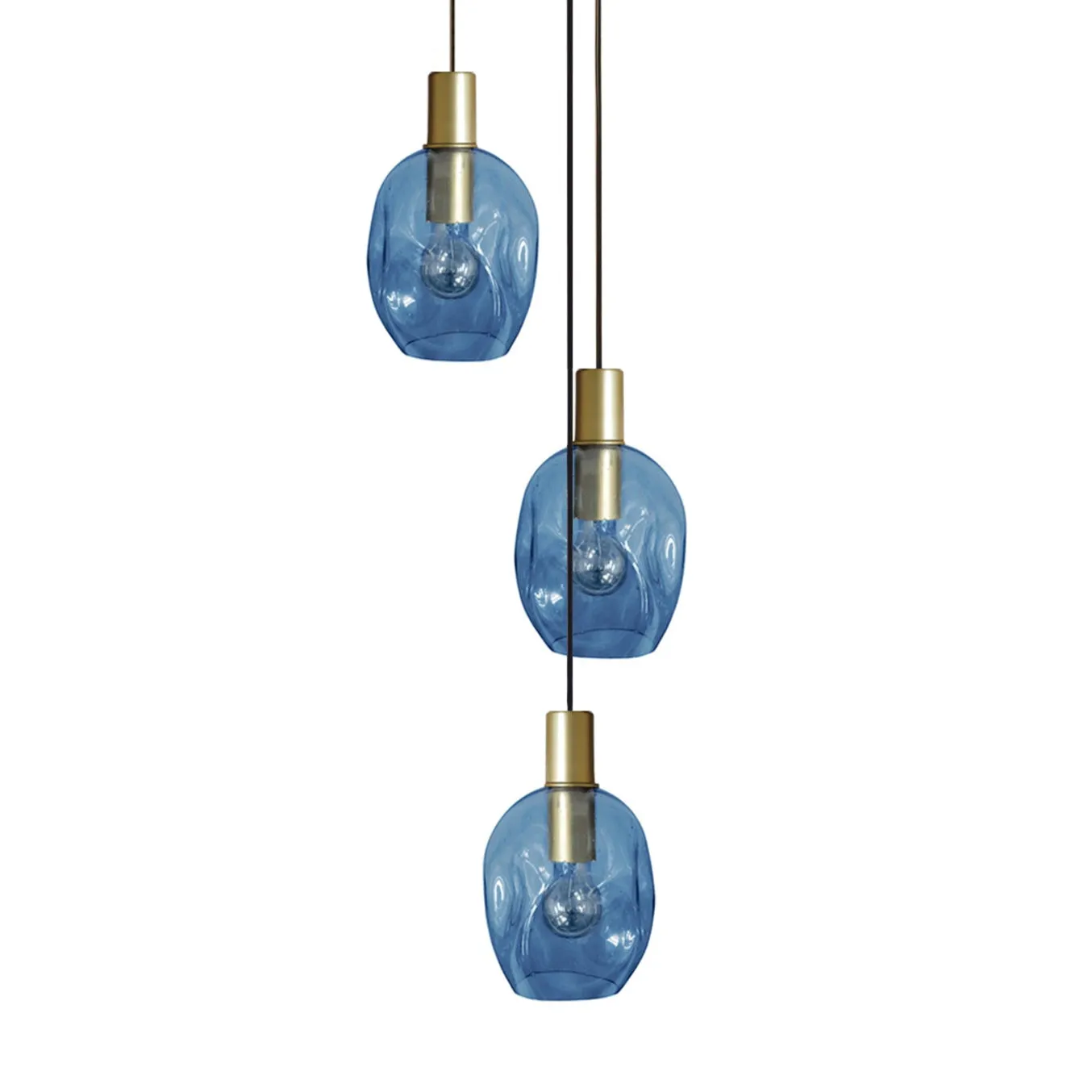 Tosel Vingolf lampadario oro 3 luci vetro trasparente