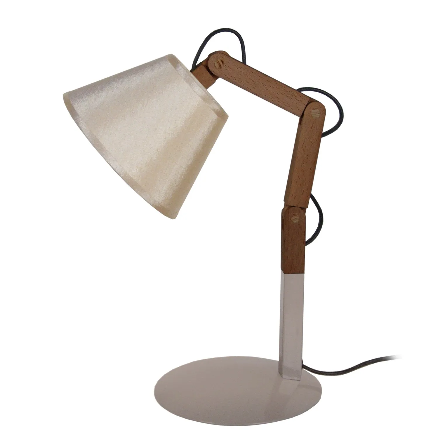 Tosel Freki lampada tavolo legno 45 cm naturale ecrù