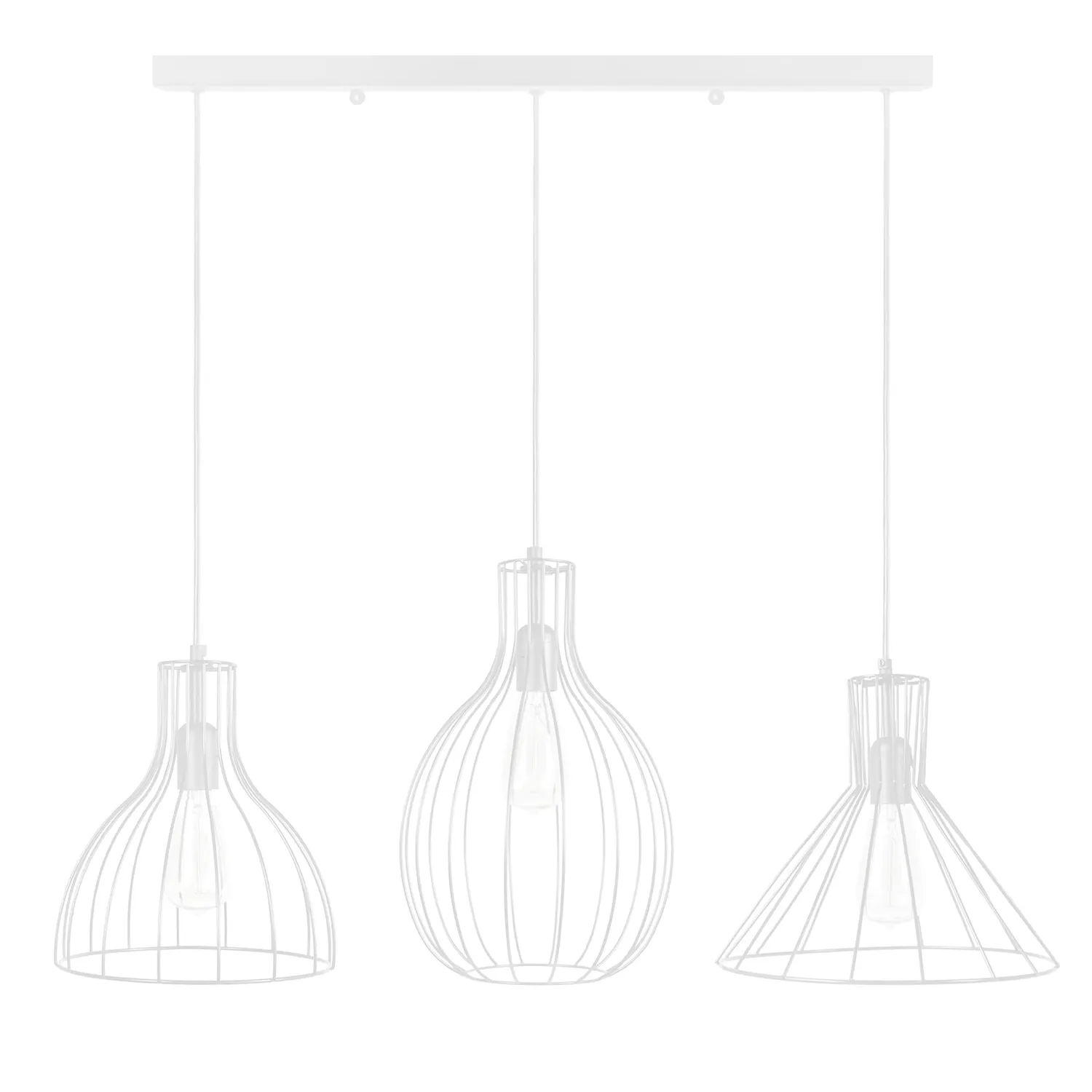 Tosel Rugby lampadario barra bianco 90 cm 3 luci E27