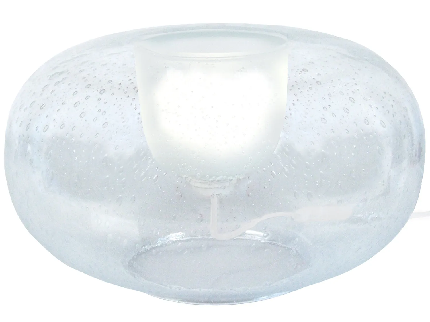 Tosel Muna Lampada Tavolo 35x19 cm Trasparente Bianco
