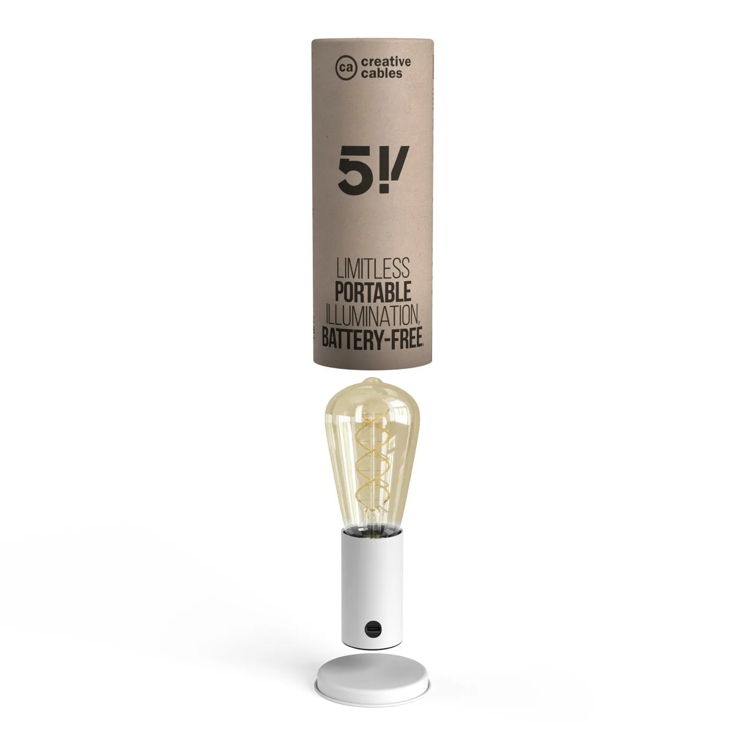 Creative Cables SI! lampada tavolo 5V bianco opaco