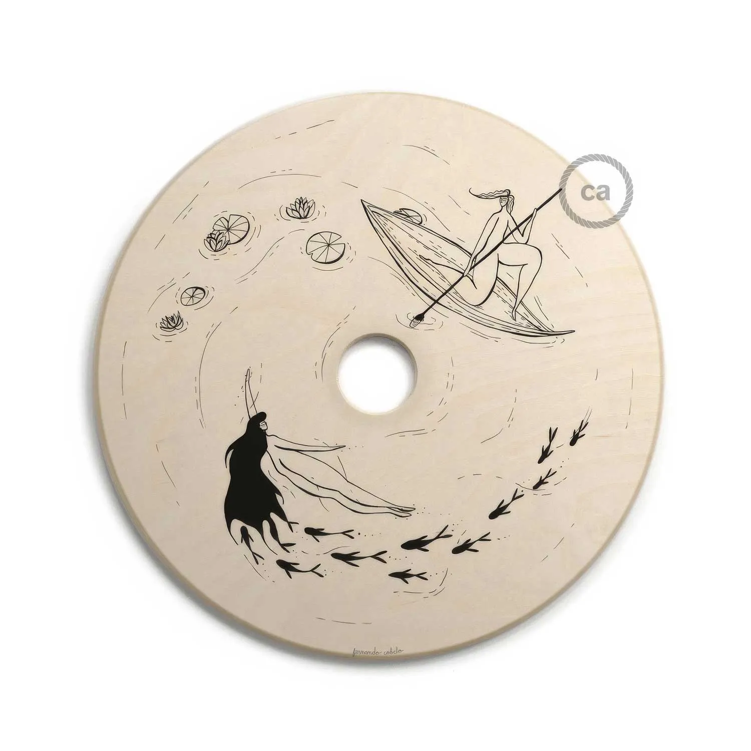 Creative Cables UFO paralume legno 33 cm Fernando Cobelo