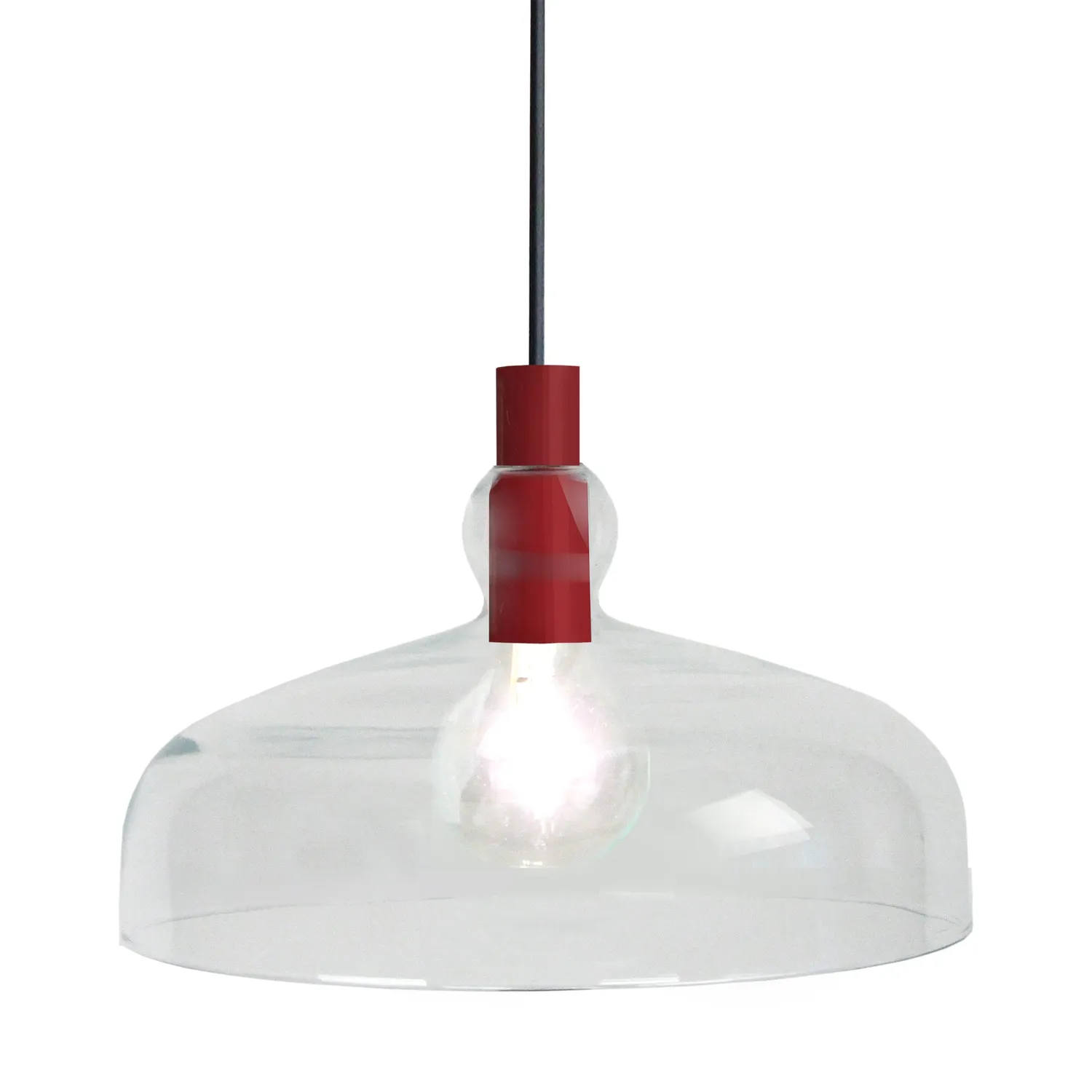 Tosel Testo lampadario a sospensione vetro 28x100 cm nero