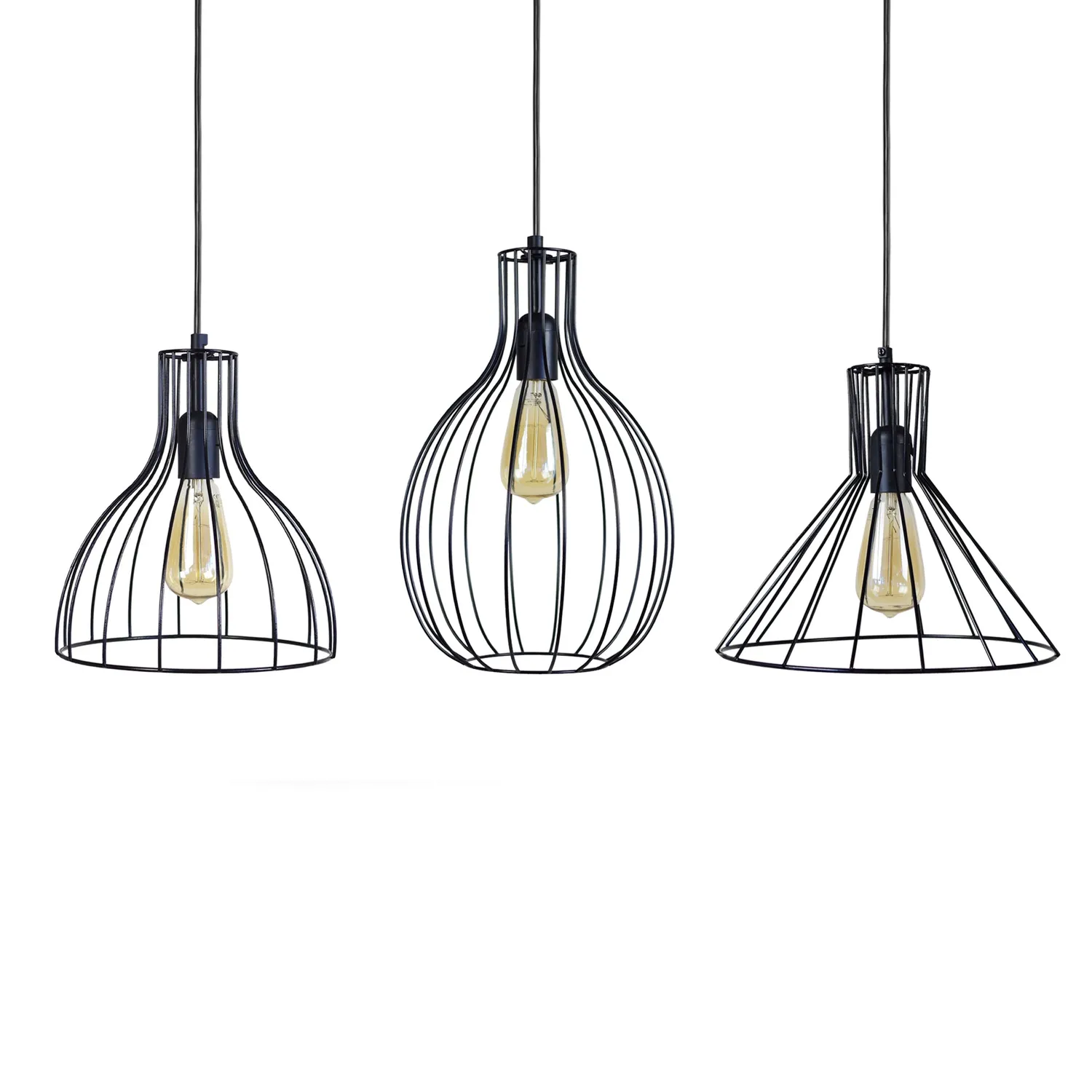 Tosel Rugby lampadario barra bianco 90 cm 3 luci E27