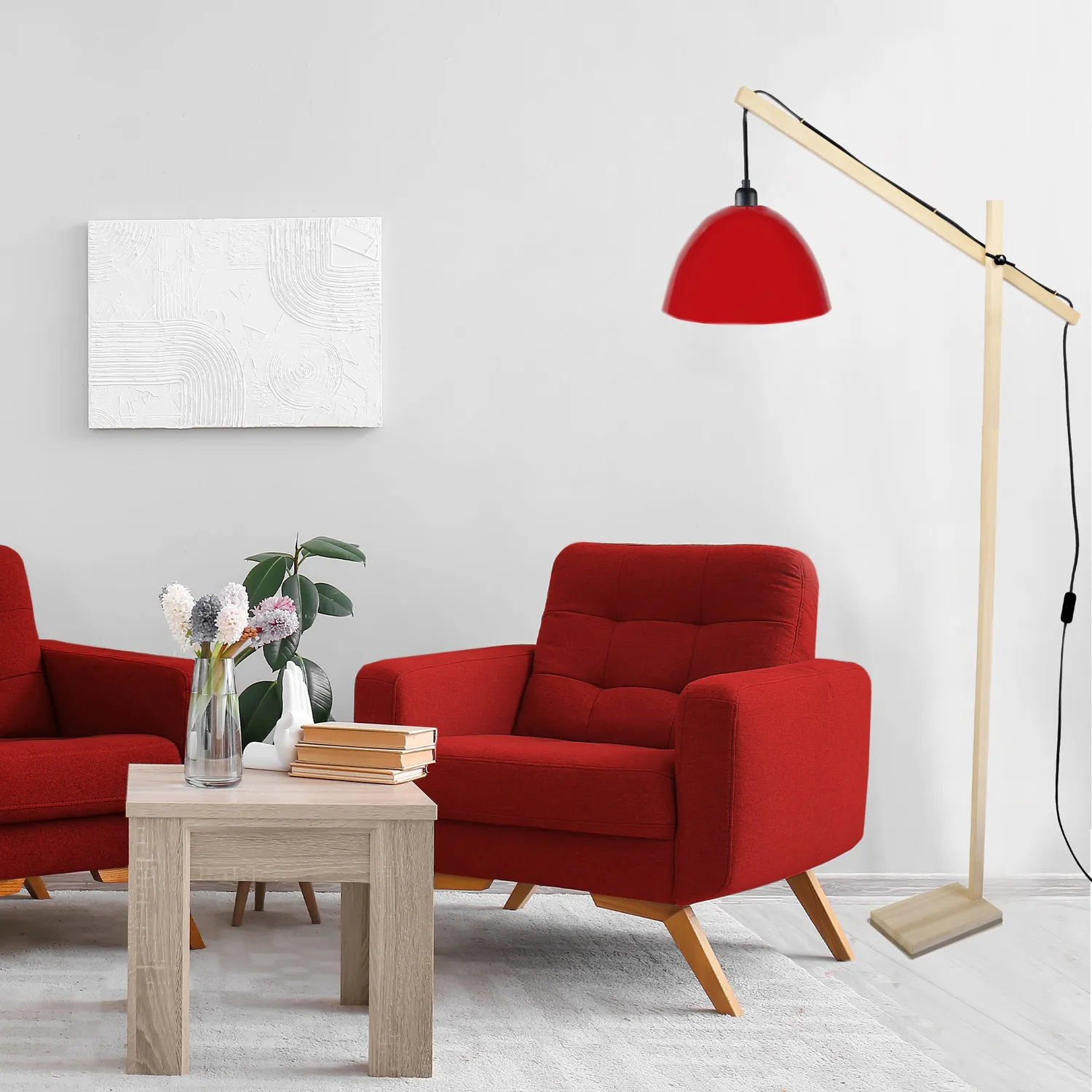 Tosel Enkel M piantana lettura 180 cm legno naturale