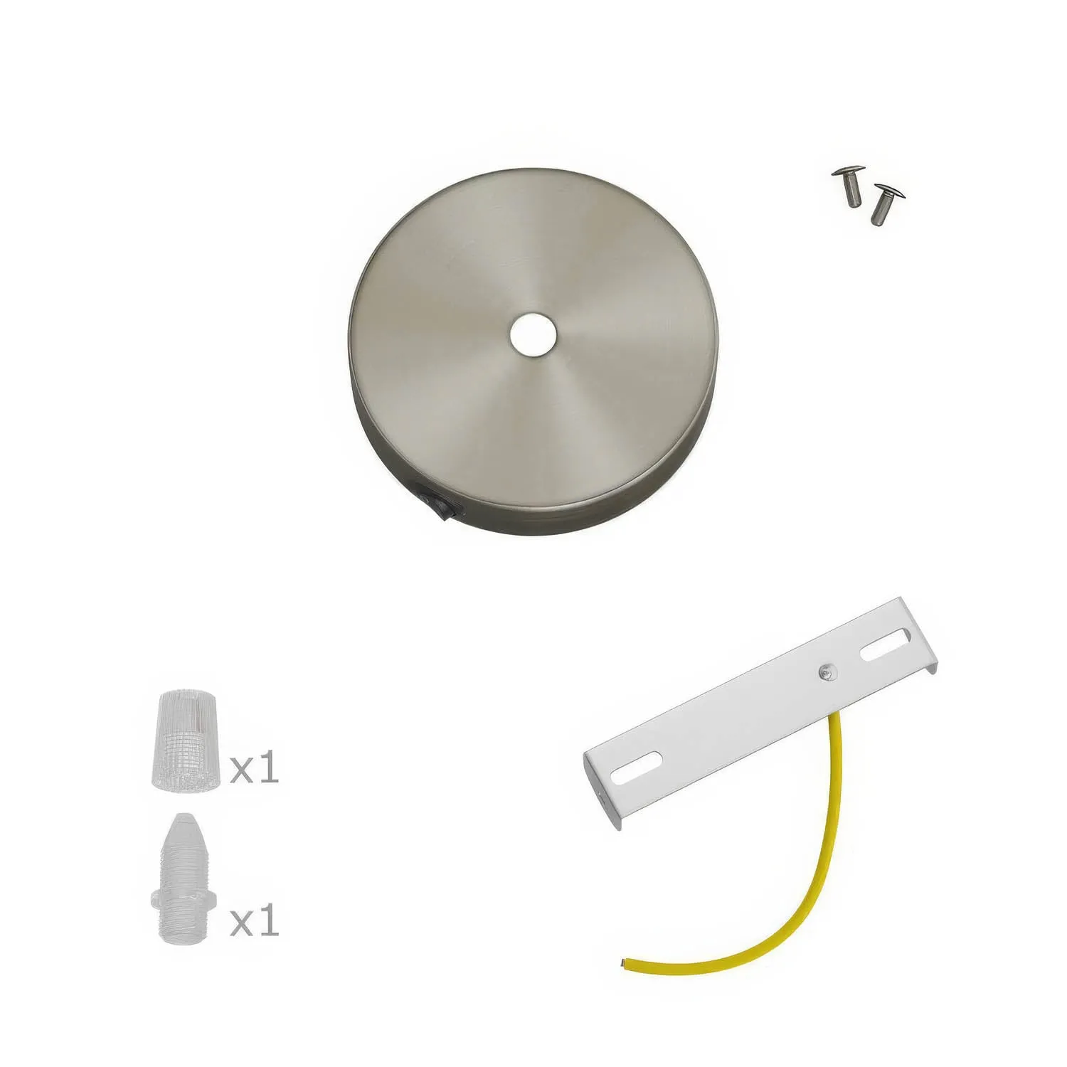 Creative Cables Mini rosone metallo con interruttore titanio