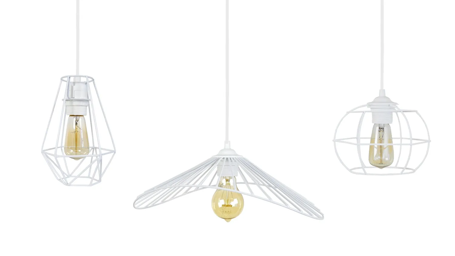 Tosel Olympia Lady Villepot lampadario barra 90 cm bianco 3xE27