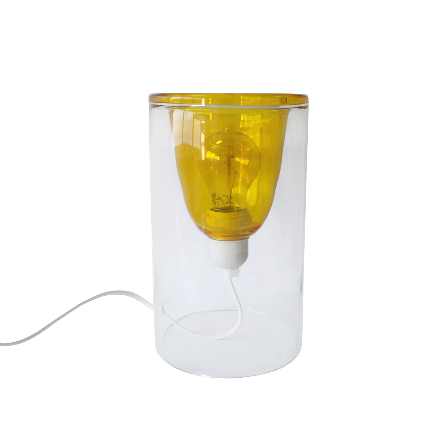 Tosel Lyon lampada da tavolo ambra 15x25 cm vetro
