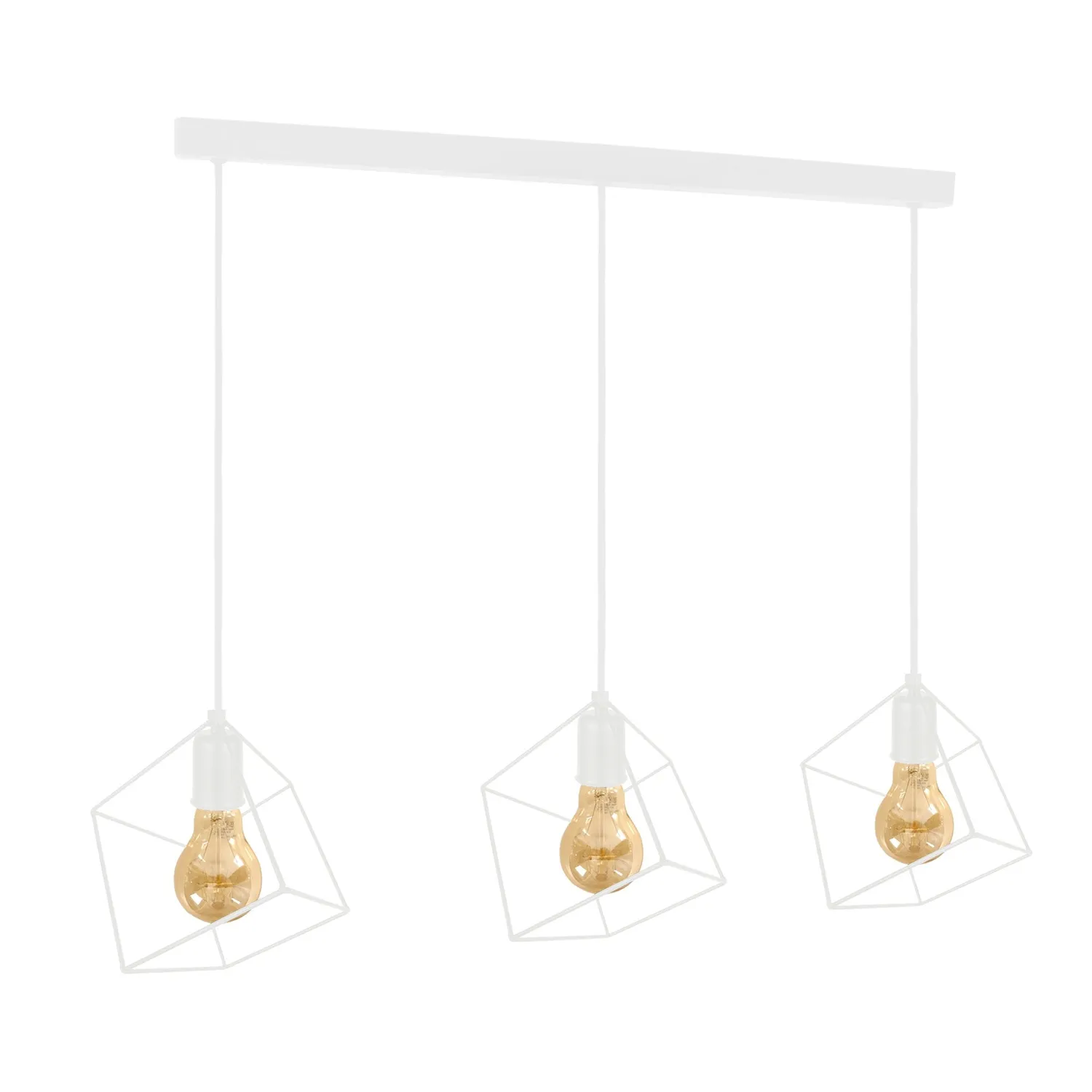 Tosel Square lampadario industriale metallo nero 3 luci