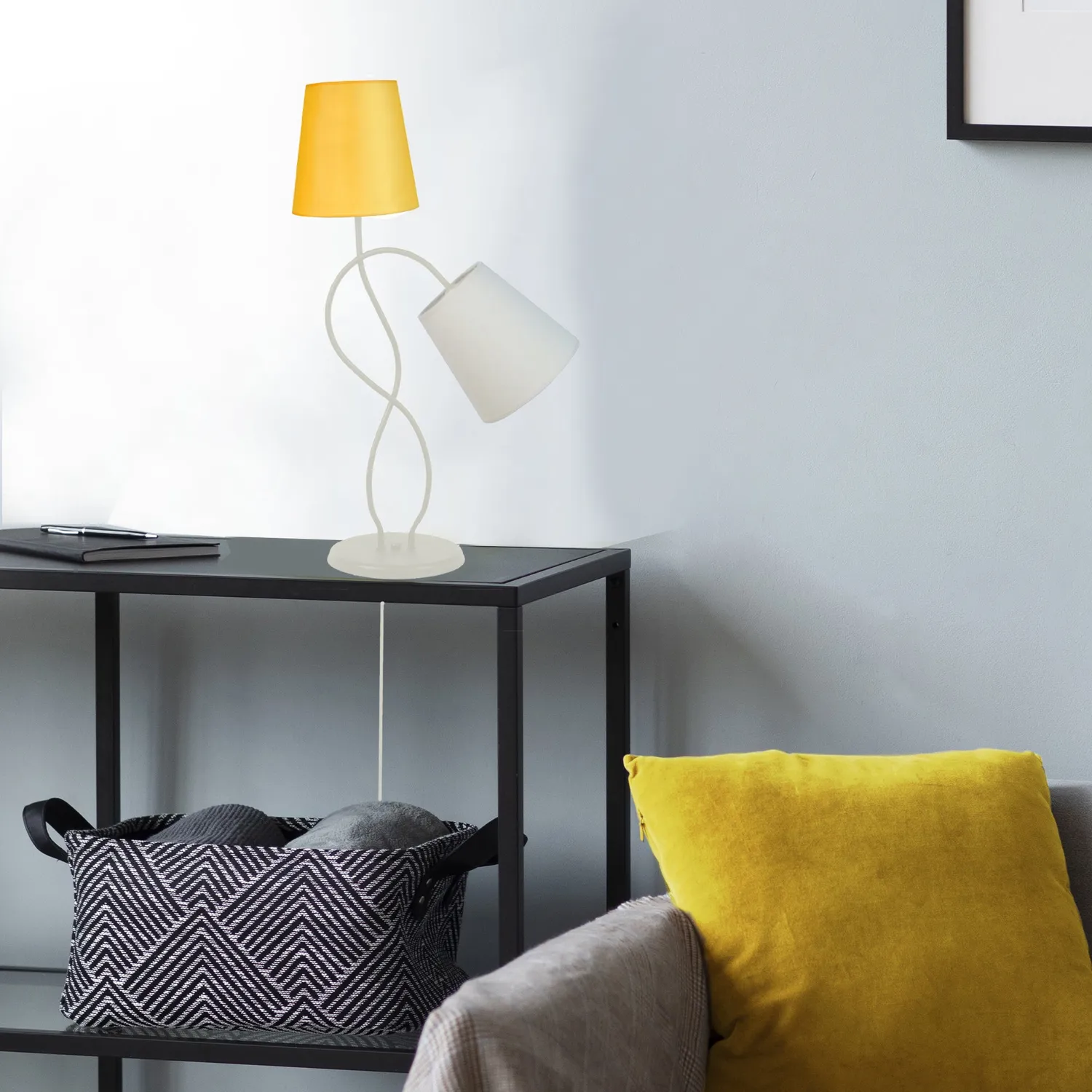 Tosel Nice lampada da tavolo marrone 2 luci E14