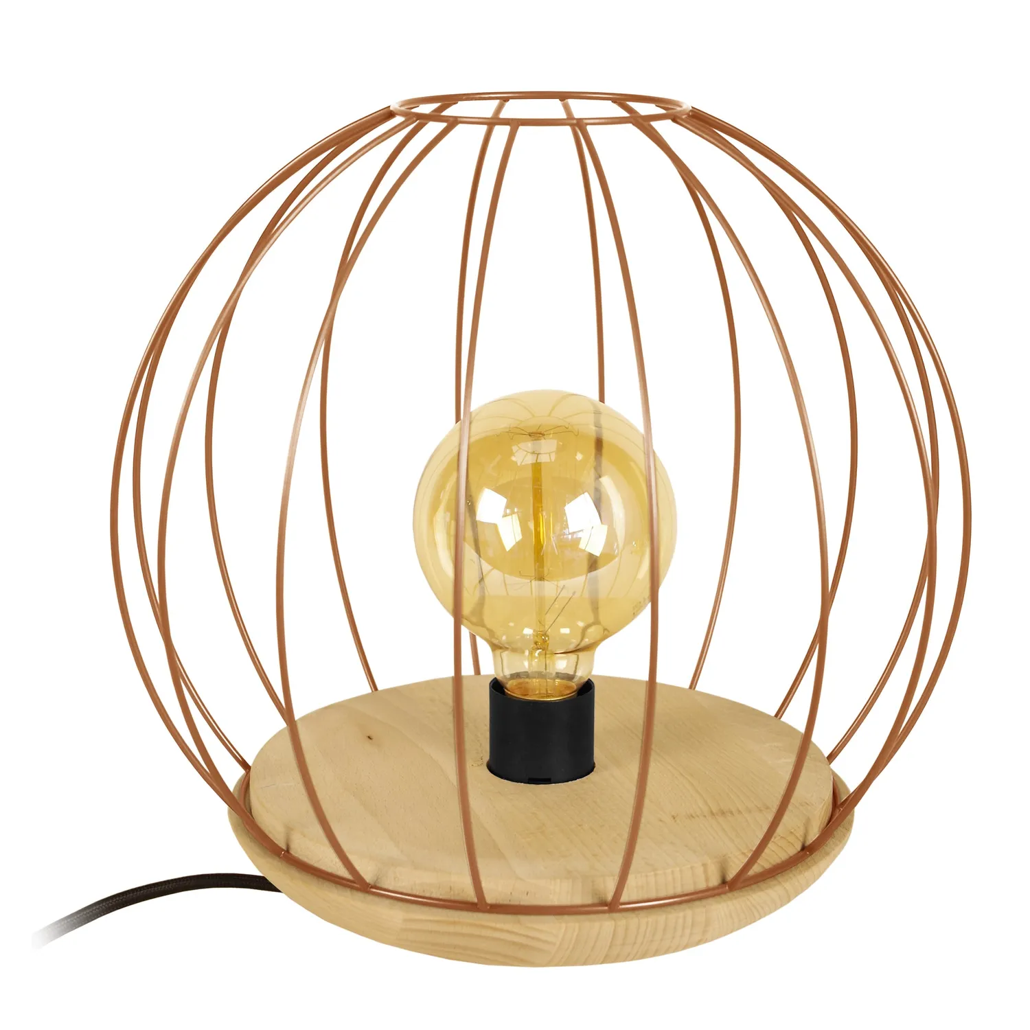 Tosel Pacentro lampada tavolo legno 30 cm bianca E27