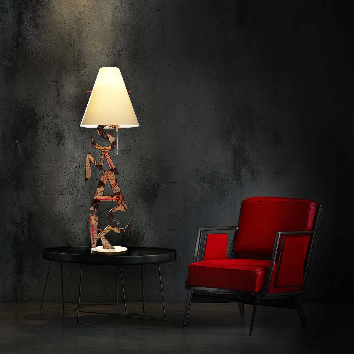 Lucifero Upset Smack lampada da tavolo legno 32x99 cm