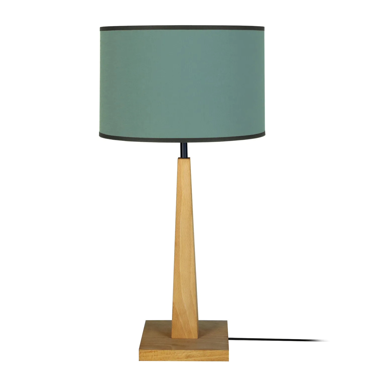 Tosel Nidra lampada tavolo legno naturale e verde