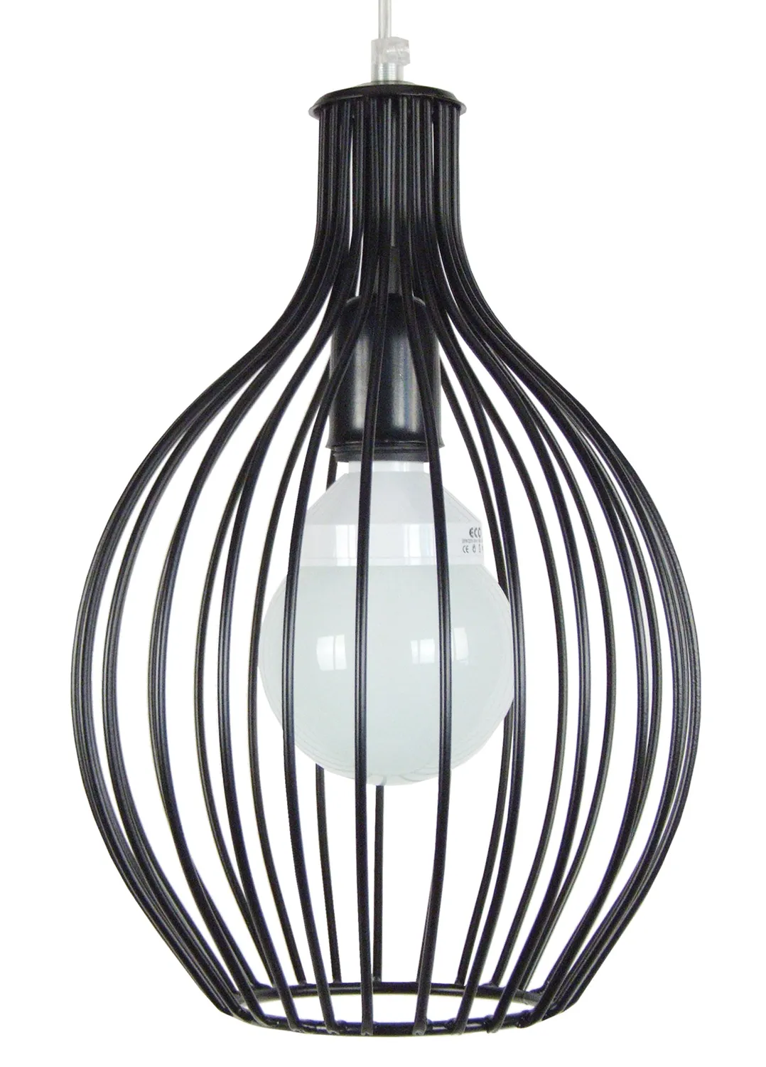 Tosel Rugby sospensione cupola nero 24x100 cm E27