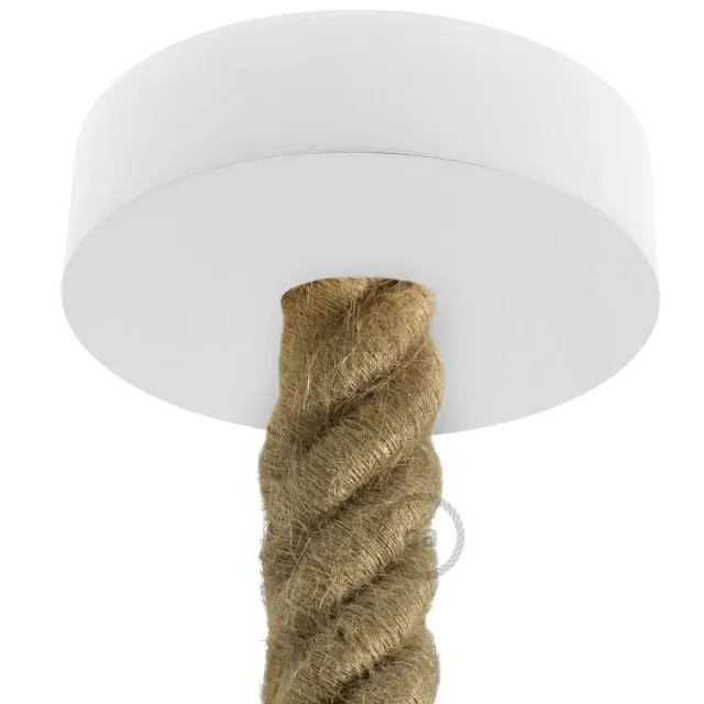 Creative Cables Rosone Legno Bianco 120mm per Cavo 3XL